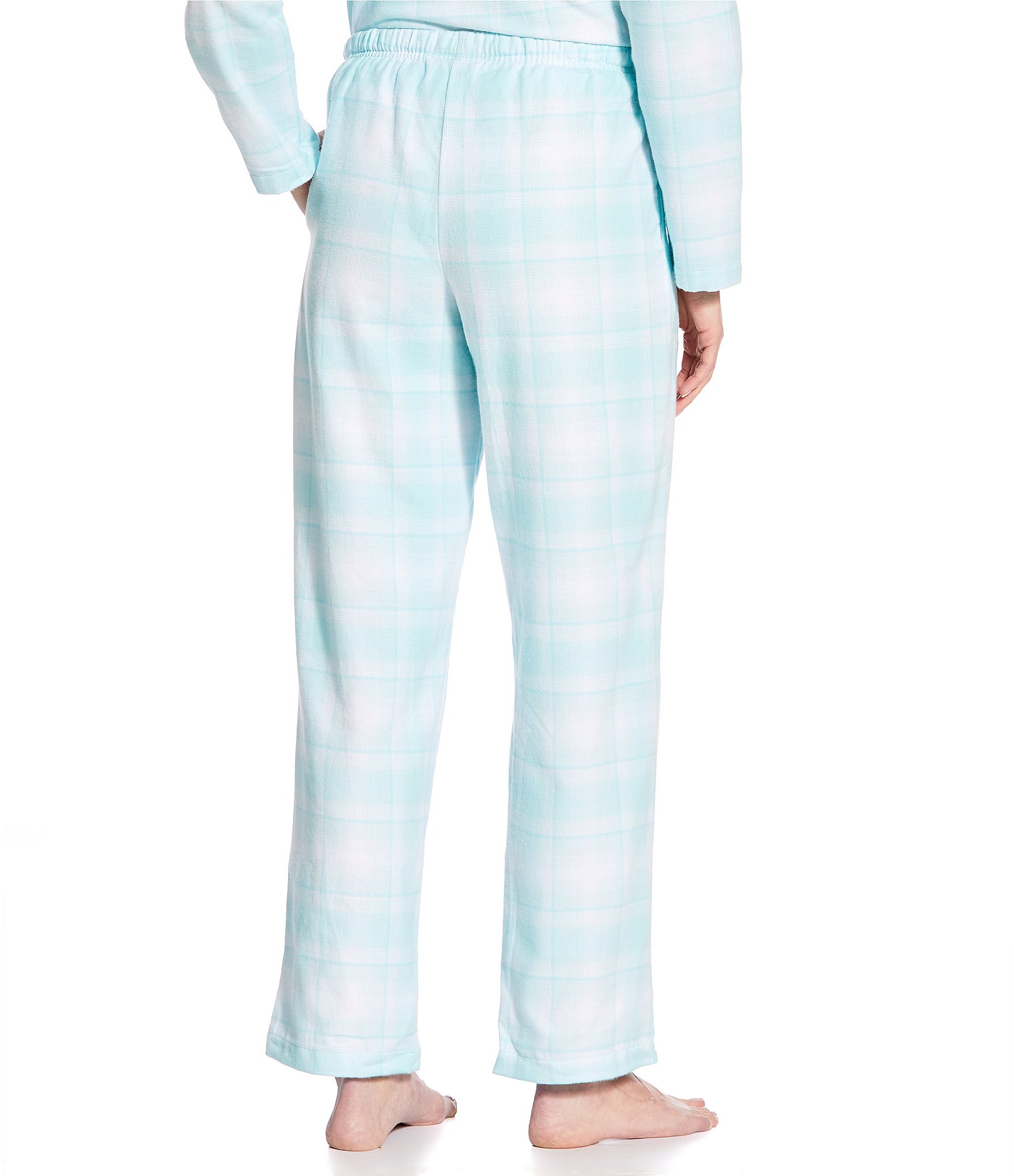 Sleep Sense Plaid Flannel Drawstring Tie Coordinating Sleep Pants