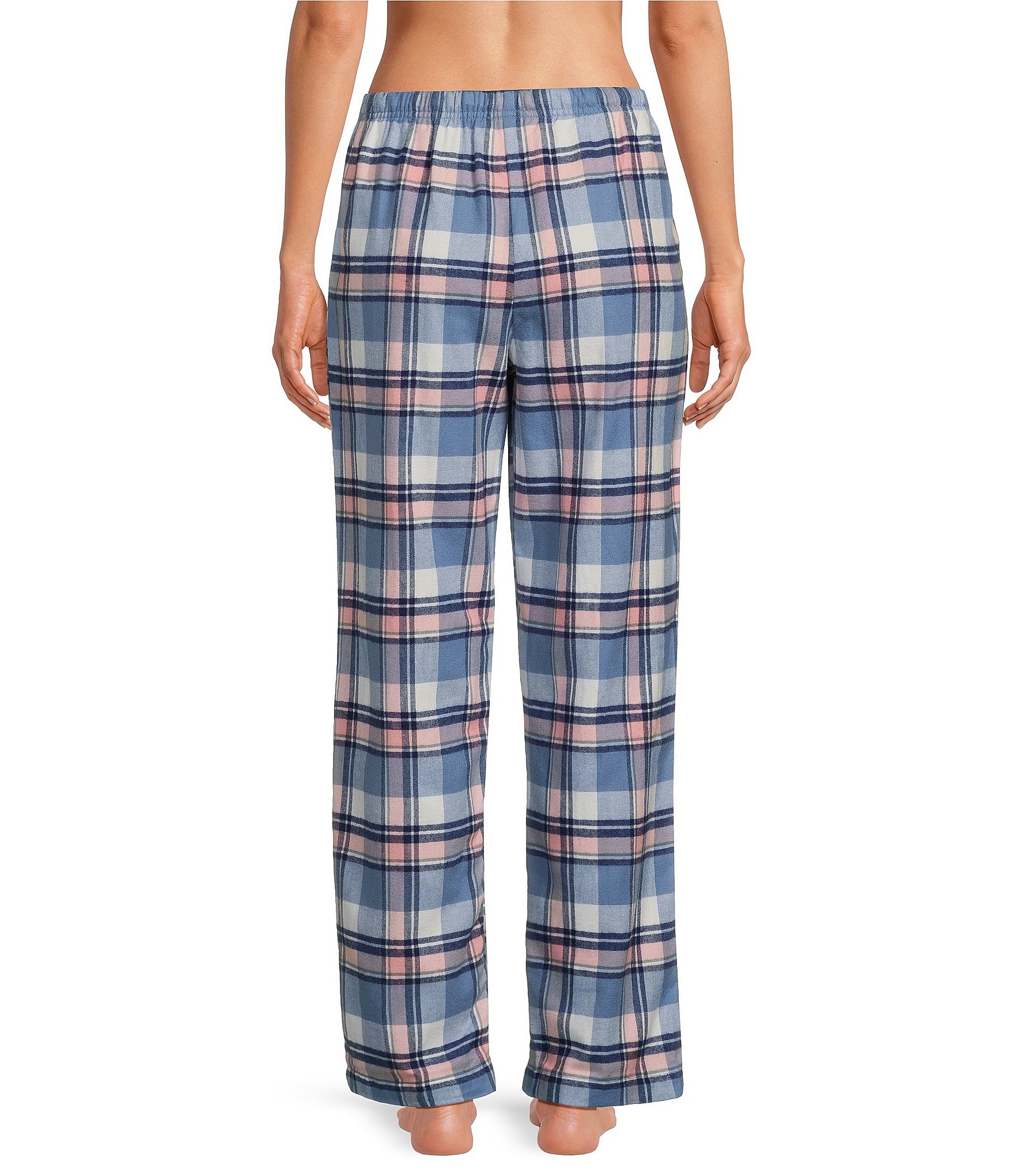 Sleep Sense Plaid Yarn Dye Cotton Portuguese Flannel Drawstring Coordinating Sleep Pants