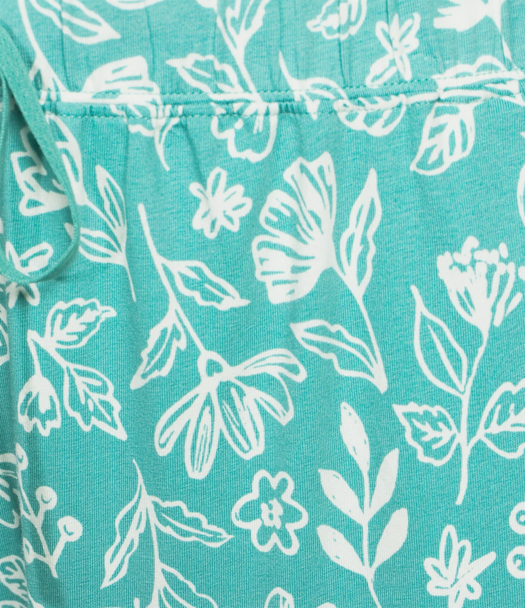 Sleep Sense Plus Size Knit Sketch Floral Print Drawstring Tie Coordinating Sleep Capri Pants