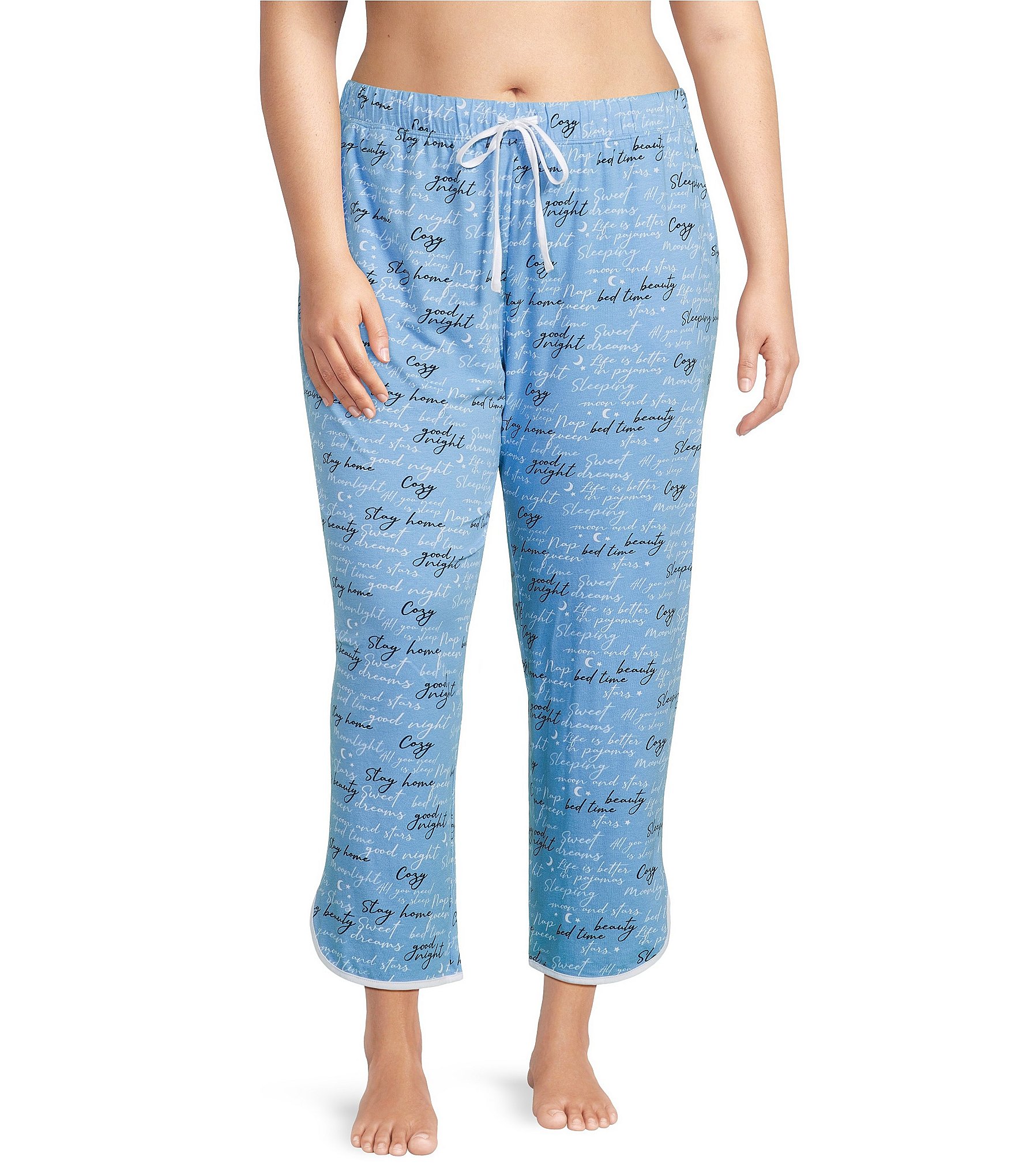 Sleep Sense Plus Size Sleep Script Print Coordinating Sleep Pants