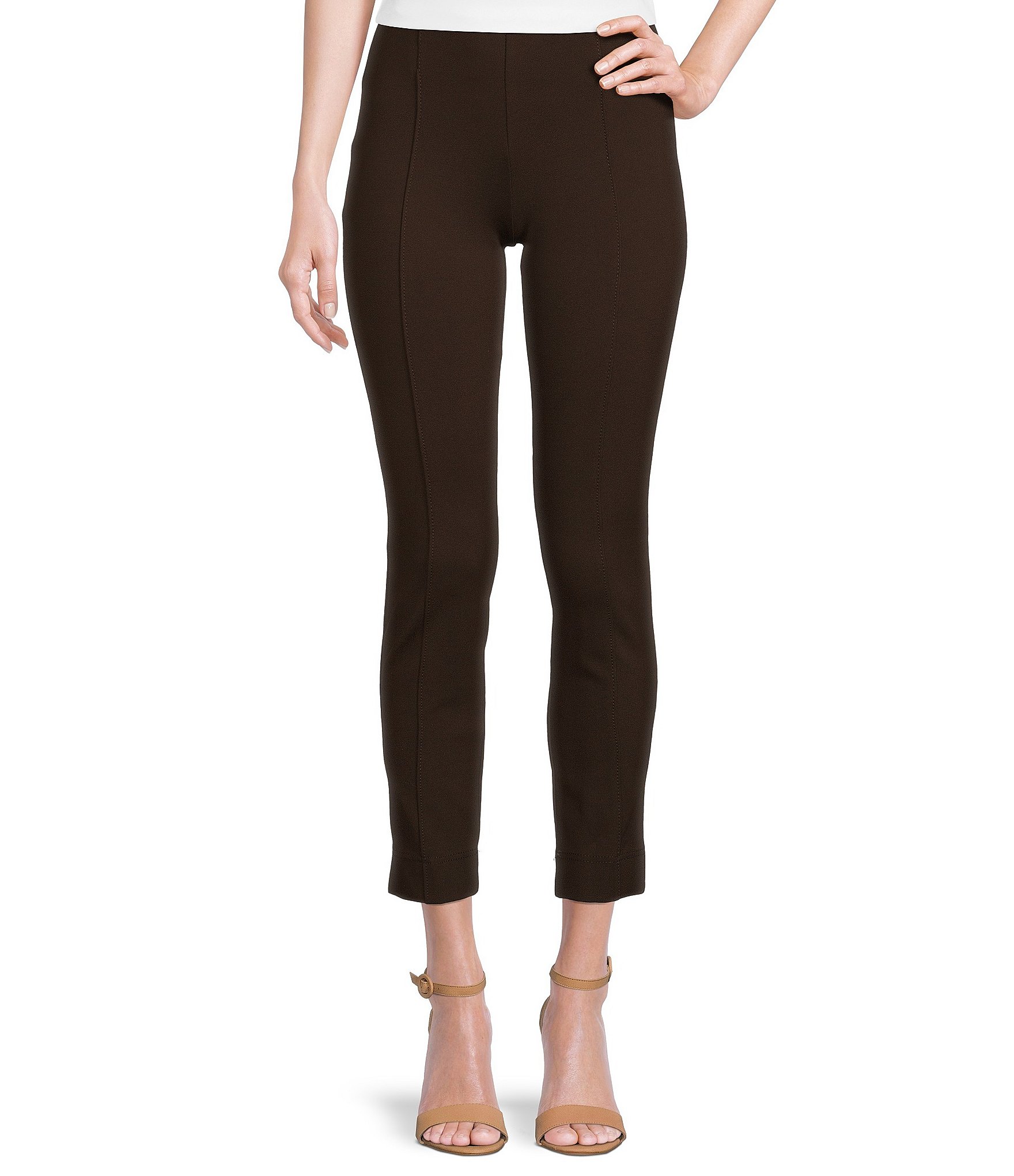 Slim Factor by Investments Ponte Knit No-Waist Ankle Pants | Dillard's