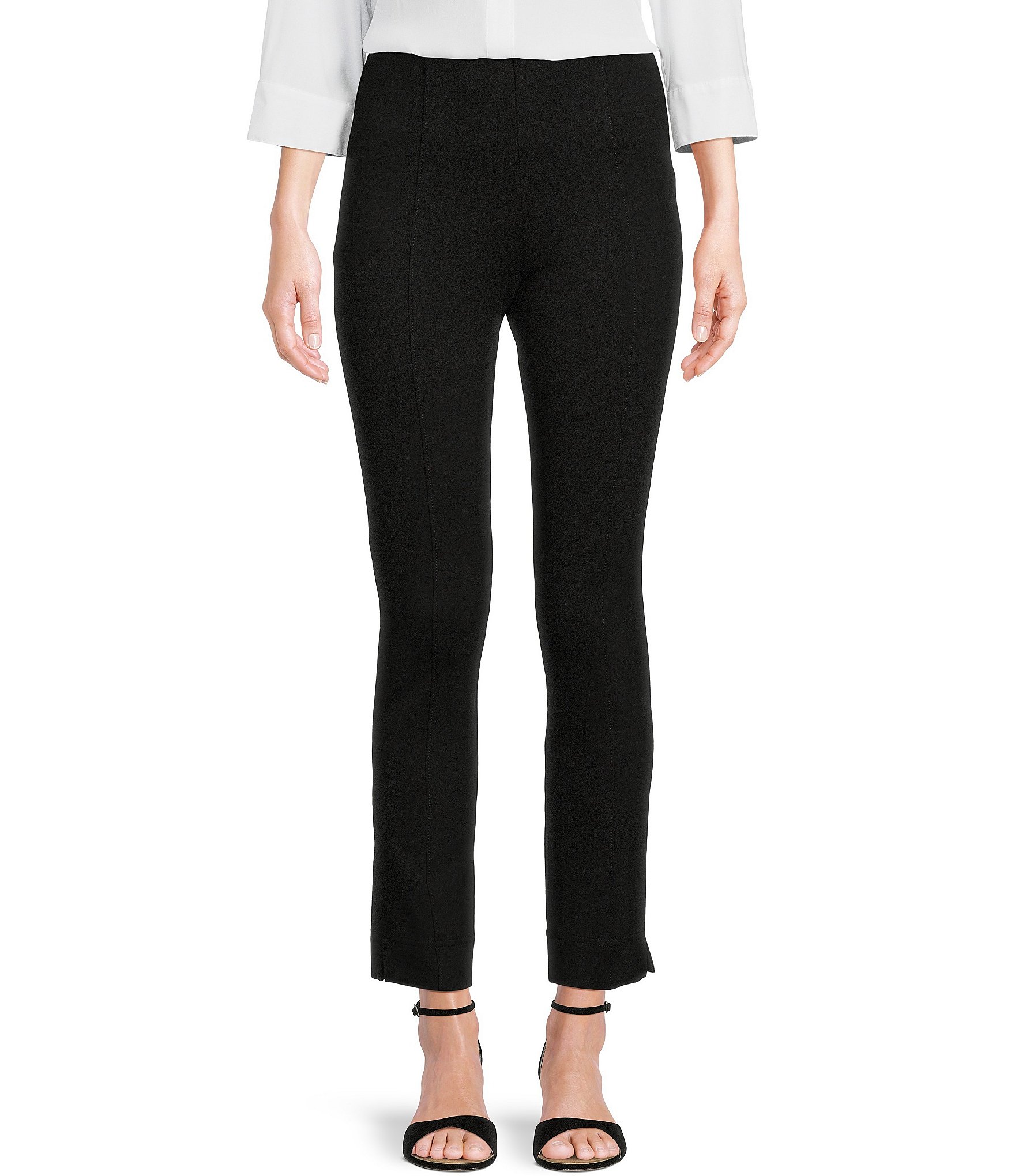 Slim Factor by Investments Ponte Knit Ankle Skinny Pants | Dillard's