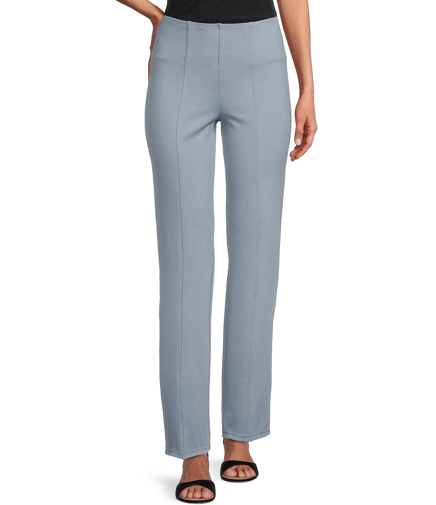 Slim Factor by Investments Ponte Knit No Waist Slim Straight Pants |  Dillard's