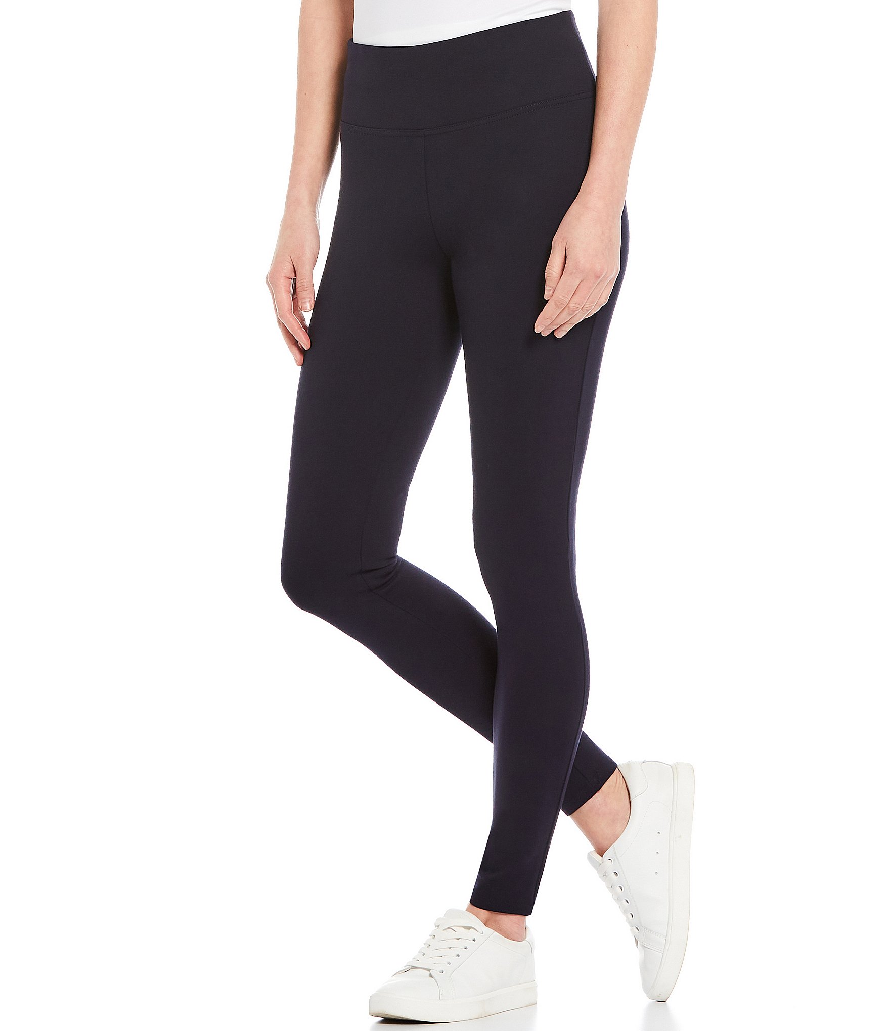 Slim Factor by Investments Ponte Knit Wide Waist Leggings