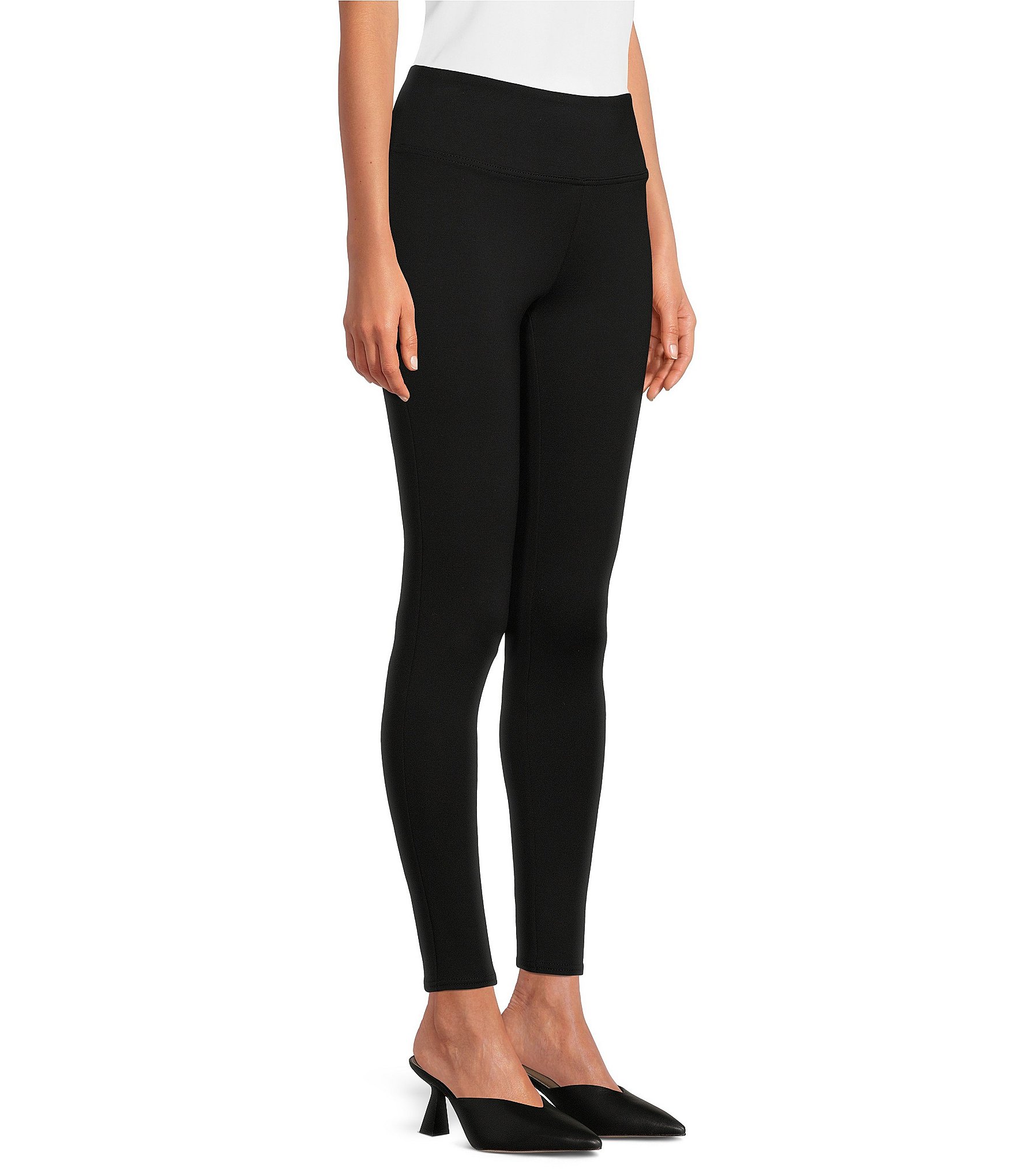 Slim Factor by Investments Ponte Knit Wide Waist Leggings