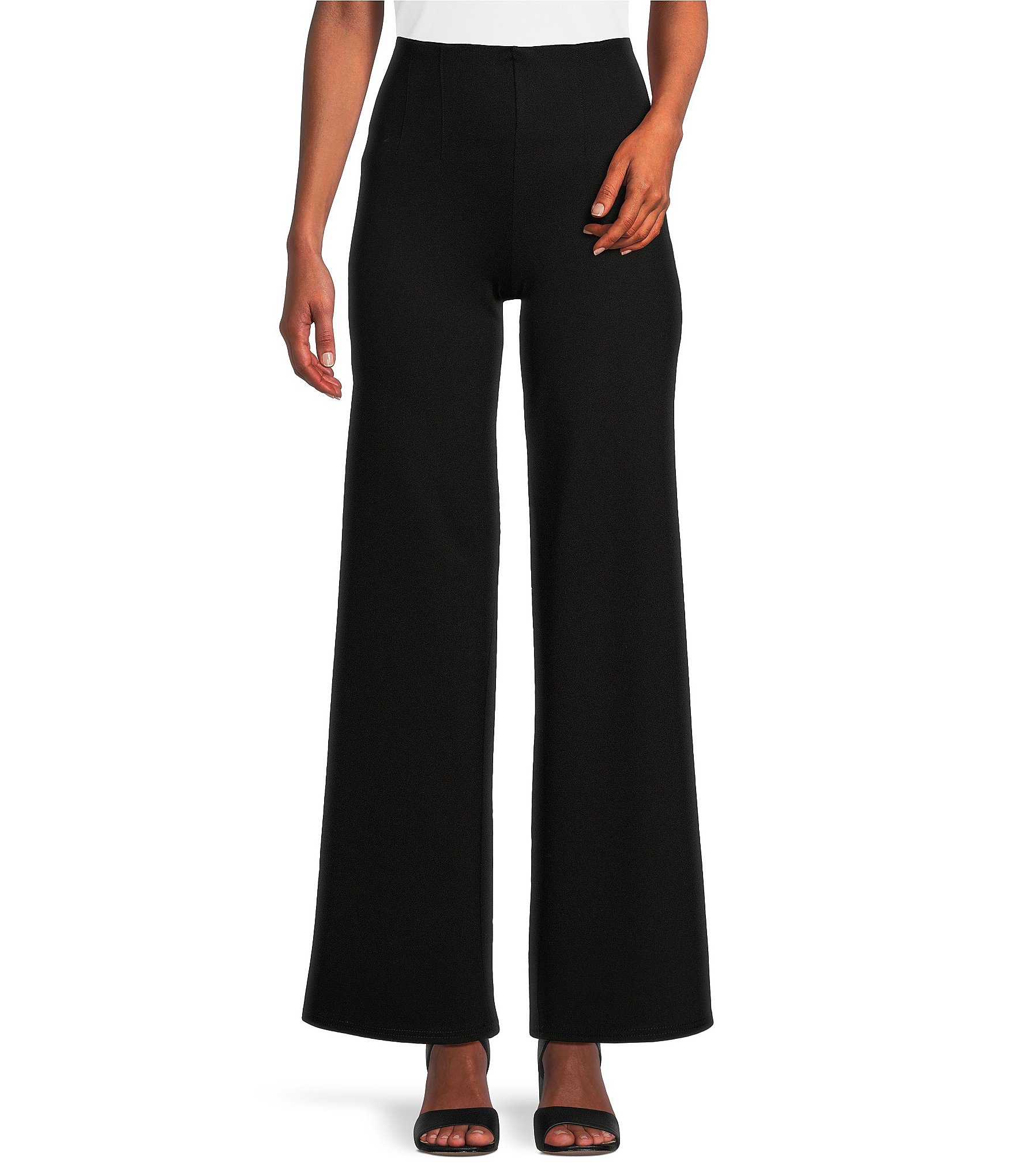 Slim Factor By Investments Double Dart Wide Leg Coordinating Ponte Knit  Pants | Dillard's