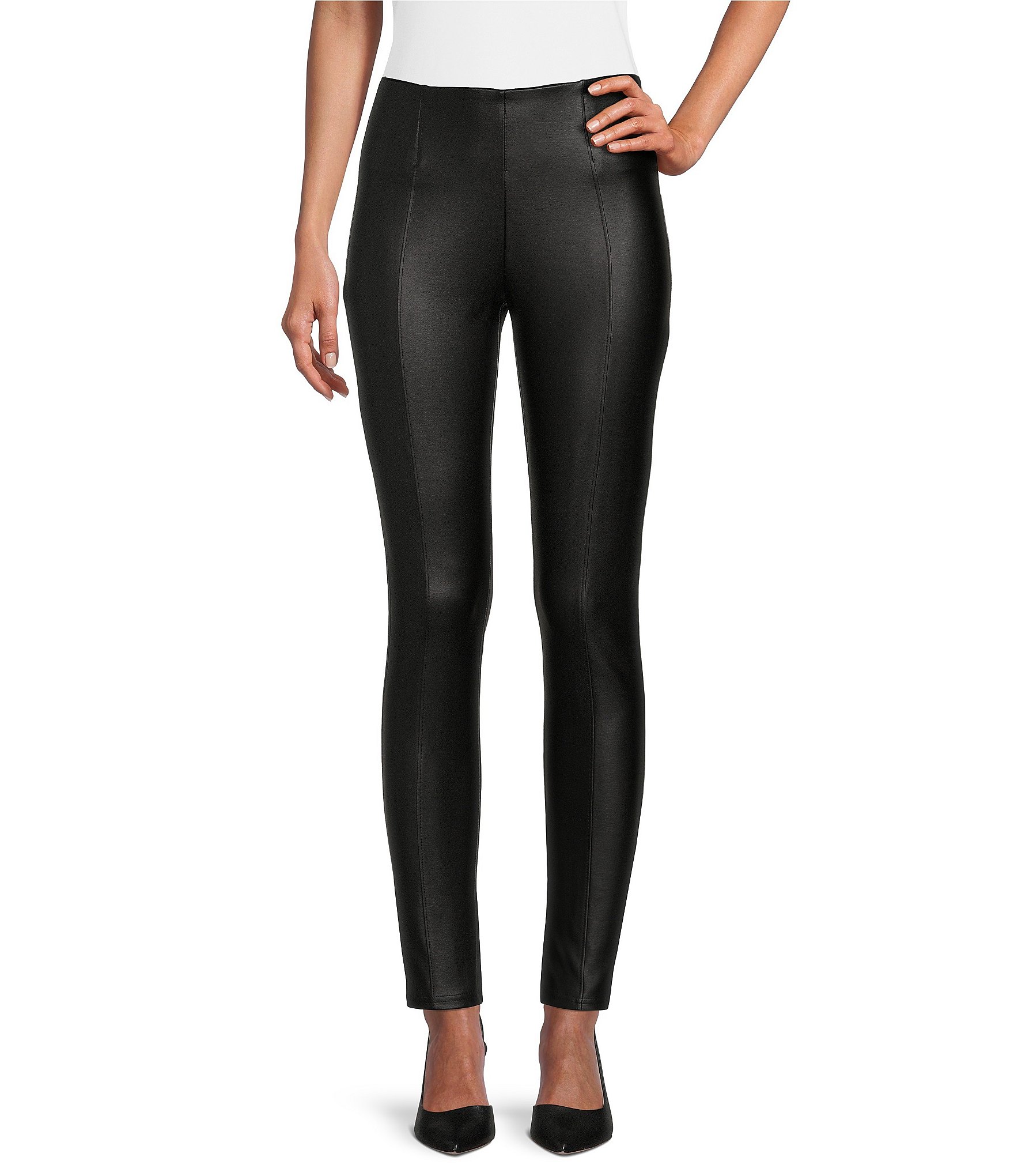 Slim Factor by Investments No Waist Coated Ponte Leggings