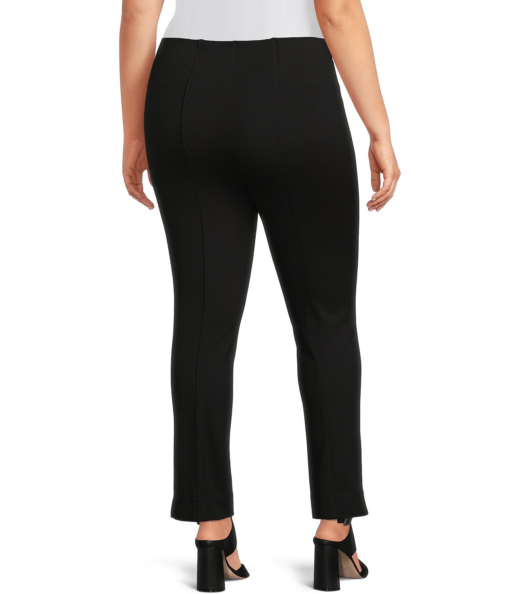 Slim Factor by Investments Plus Size Ponte Knit No-Waist Ankle Pants