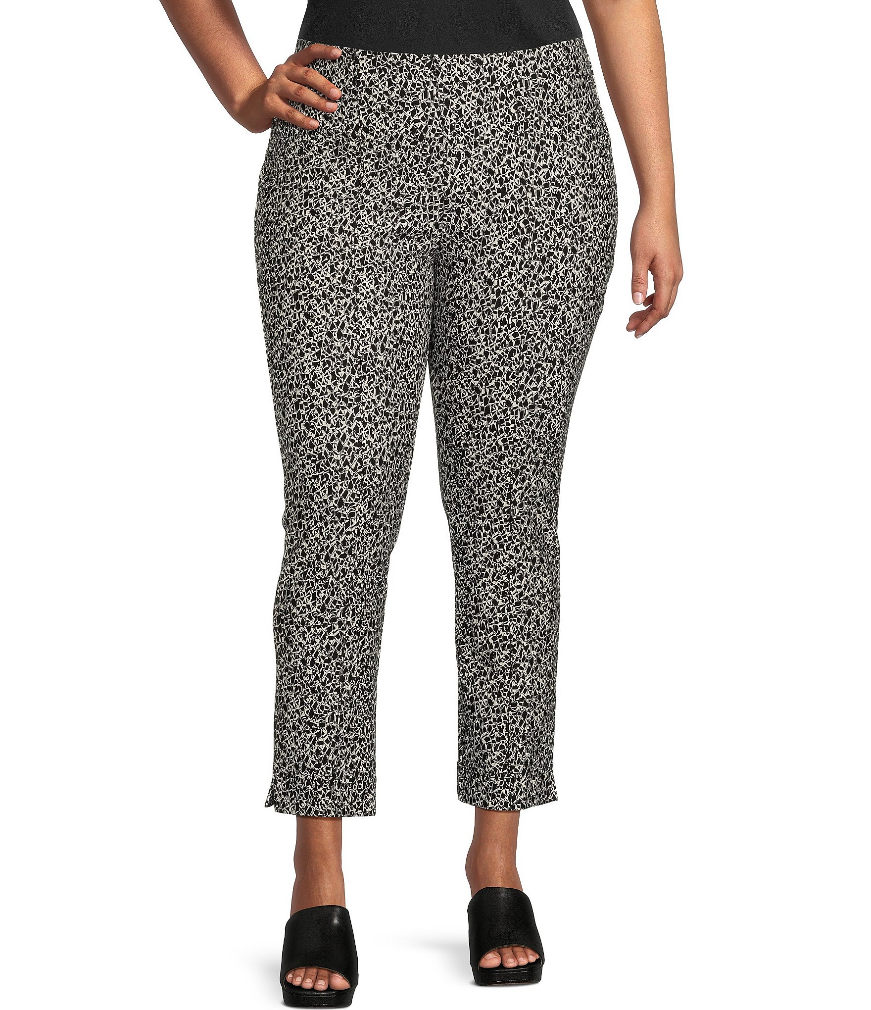 Slim Factor by Investments Ponte Knit No-Waist Ankle Pants