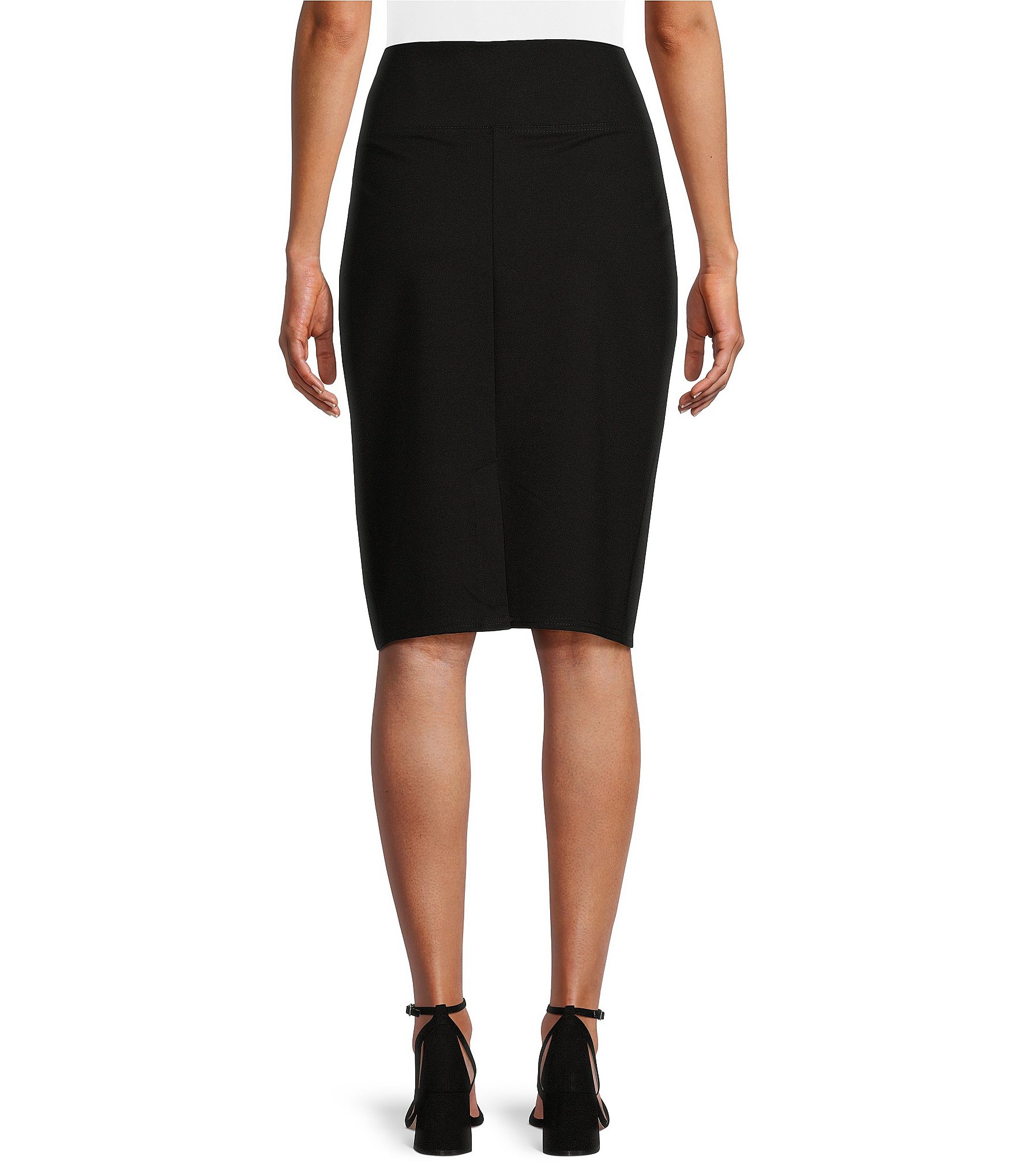 Slim Factor by Investments Ponte Wide Waist Pencil Skirt