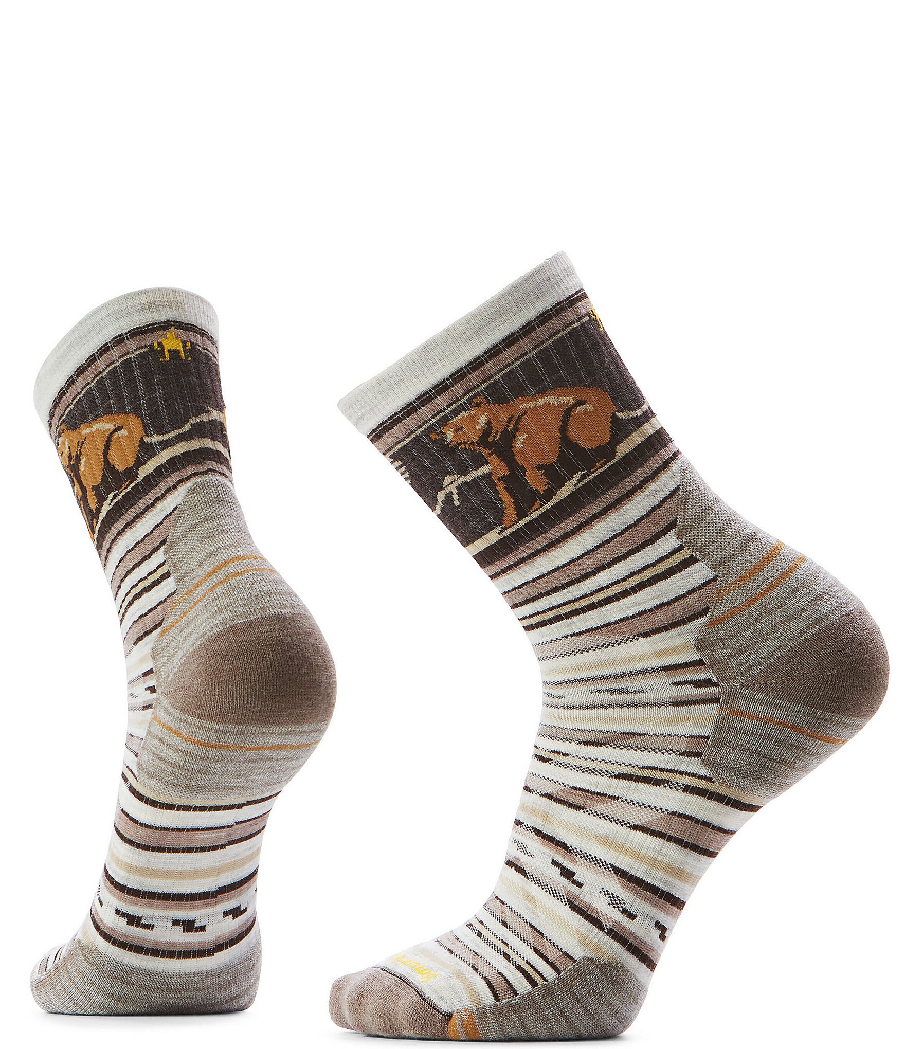 SmartWool Hike Targeted Cushion Bear Stripe Mid Crew Socks