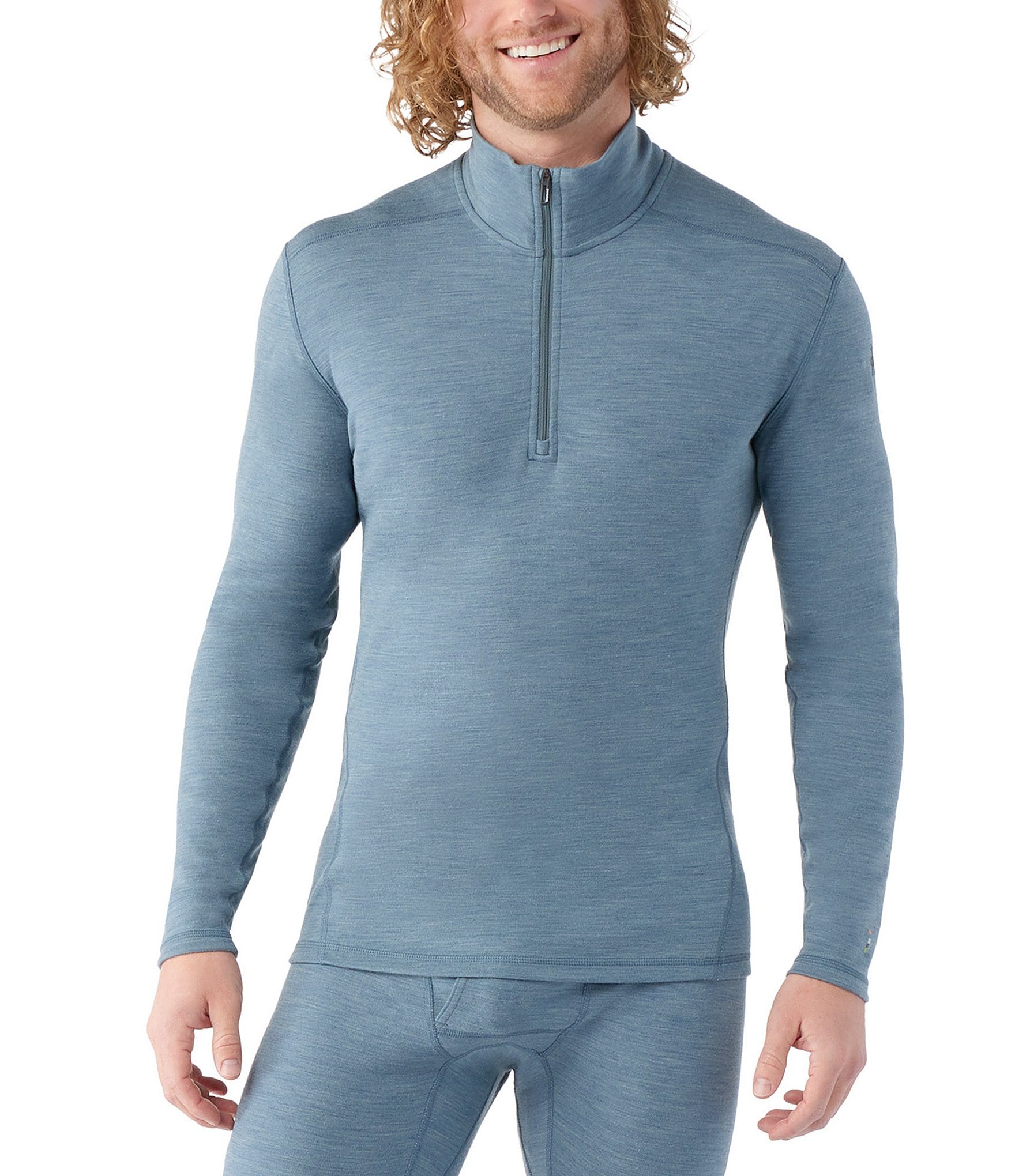 SmartWool Slim Fit Merino Base Layer Solid Quarter-Zip Pullover