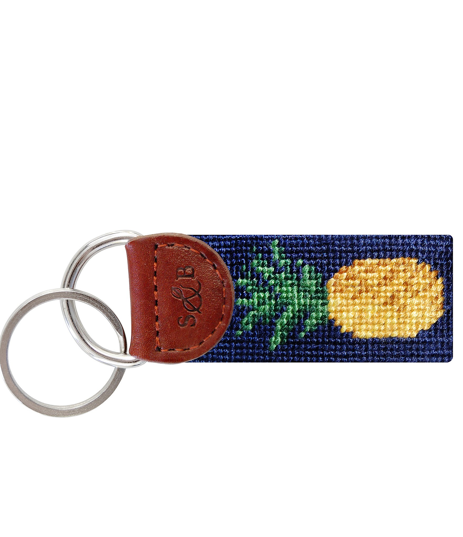 Smathers & Branson Needlepoint Pineapple Key Fob