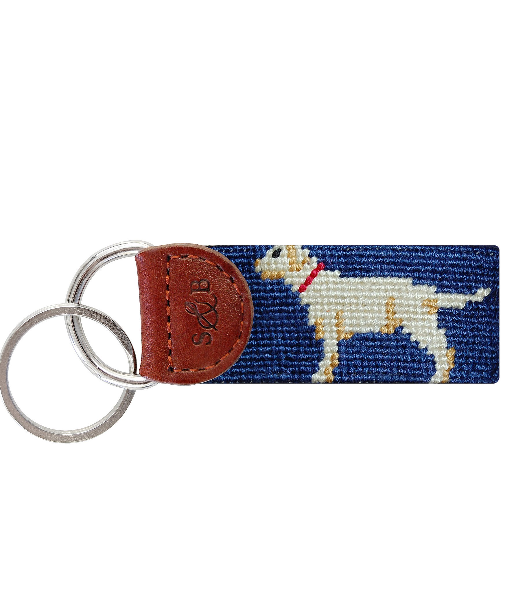 Smathers & Branson Needlepoint Yellow Lab Key Fob