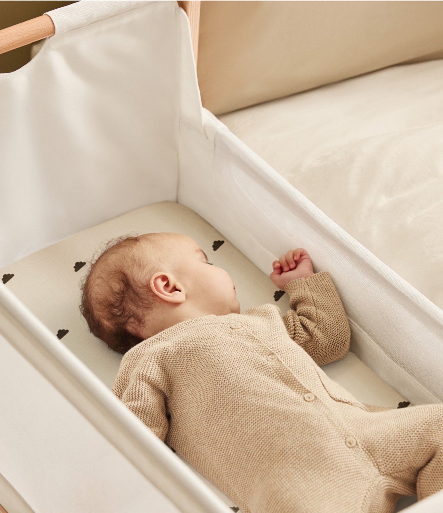 Snuz Bassinet Sand Cloud Twin Pack Fitted Sheets