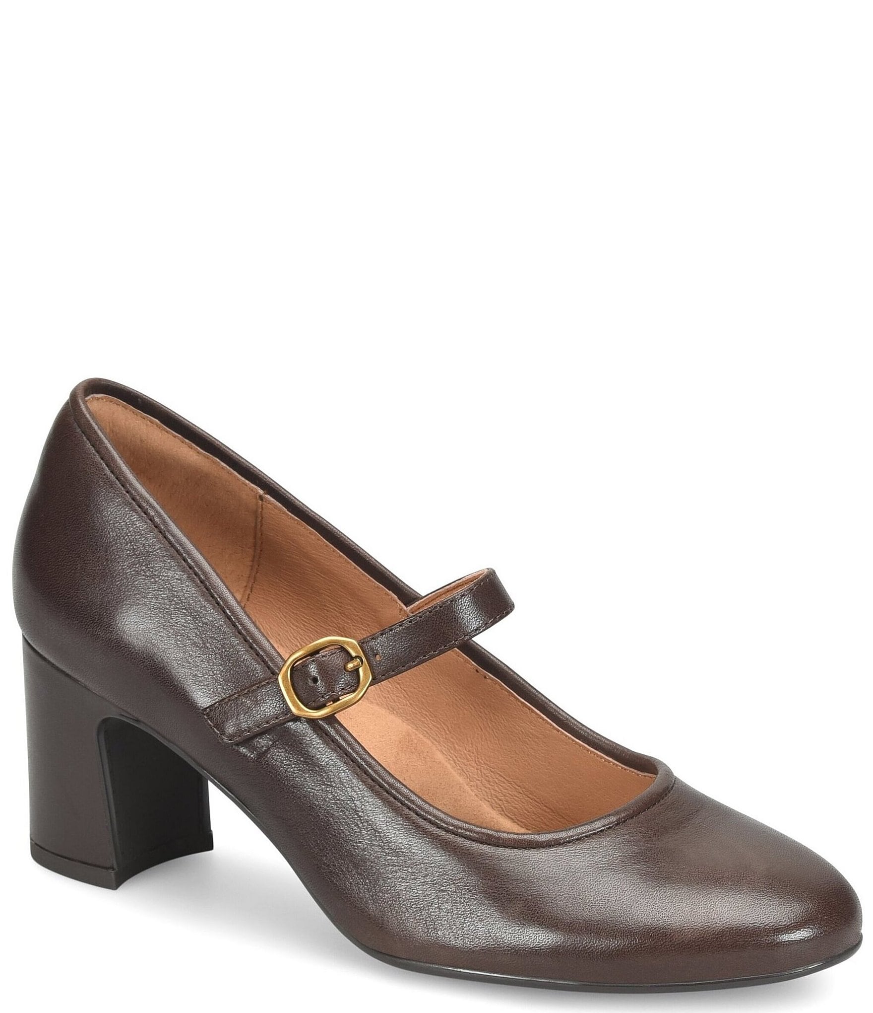 Sofft Adalaide Leather Mary Jane Block Heel Pumps