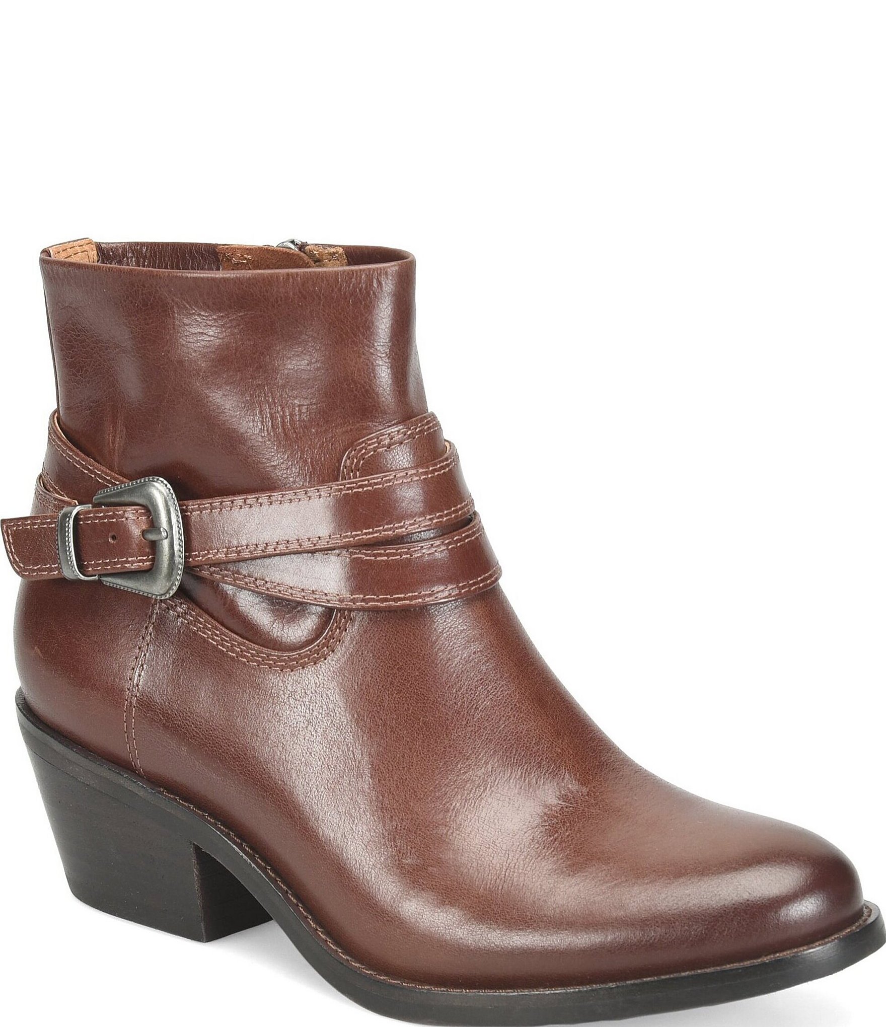 Sofft Alessandra Leather Western Buckle Booties
