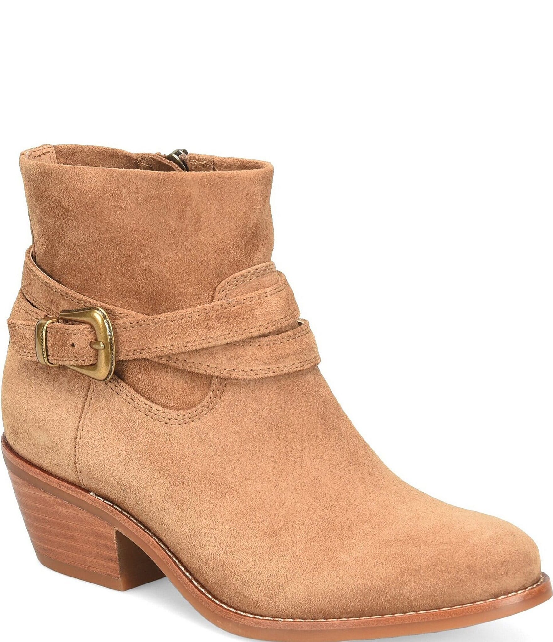 Sofft Alessandra Suede Western Buckle Booties