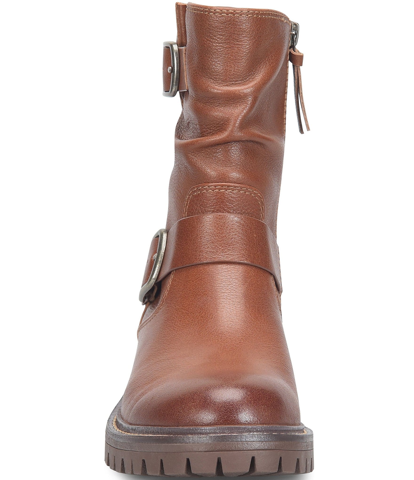 Sofft Alyssa Waterproof Leather Buckle Hardware Moto Boots