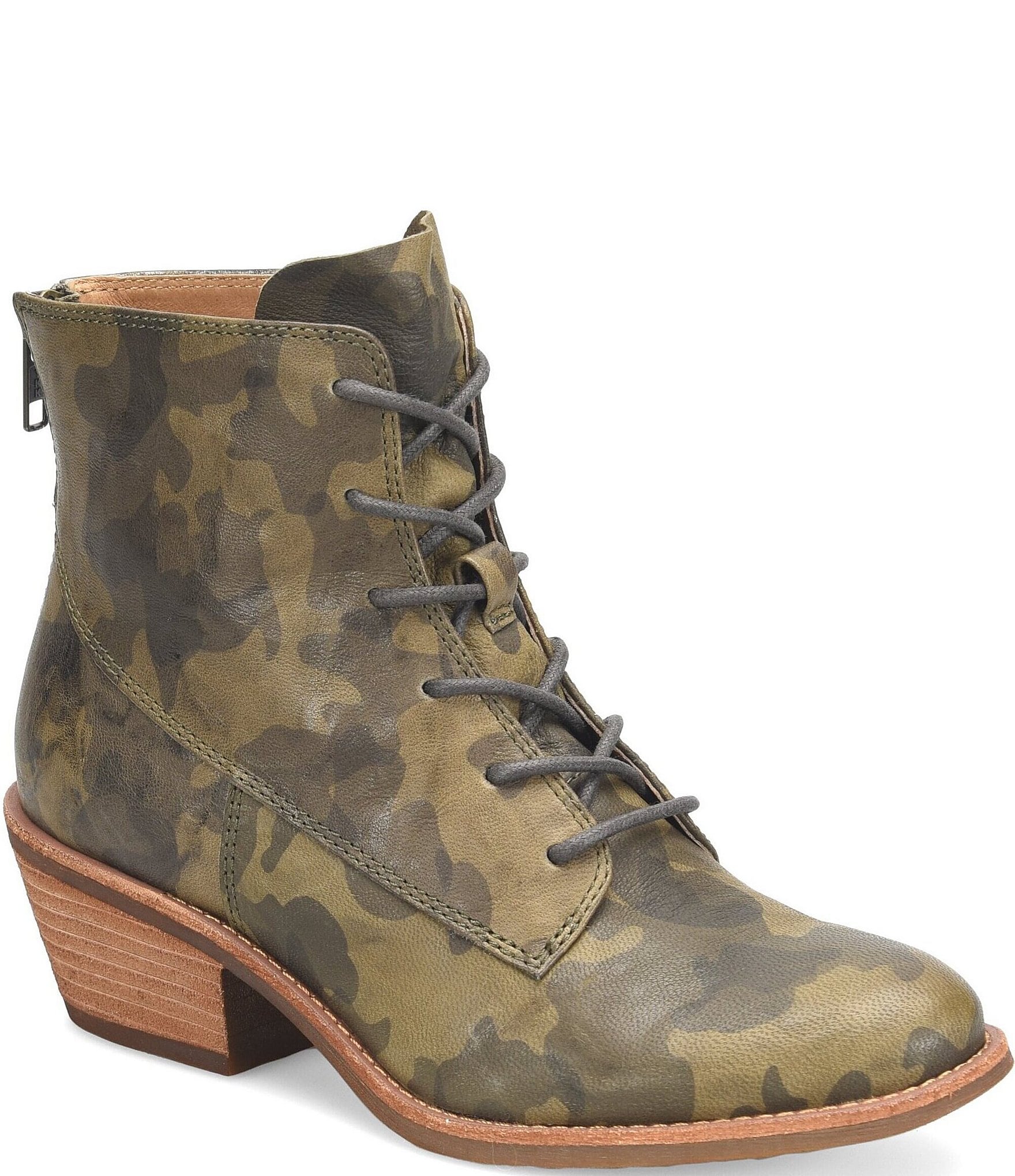 Sofft Annalise Leather Camouflage Ankle Booties