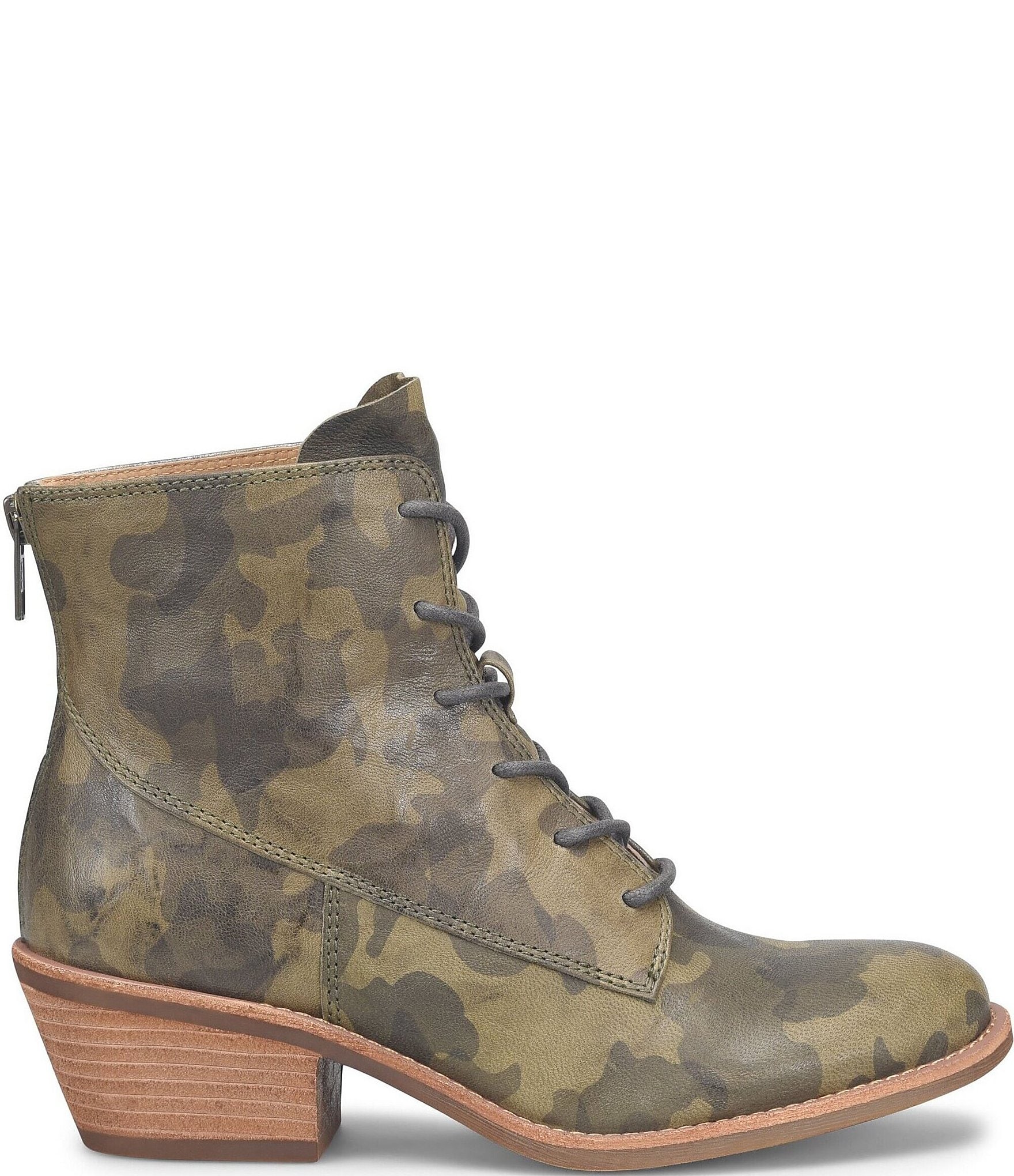 Sofft Annalise Leather Camouflage Ankle Booties