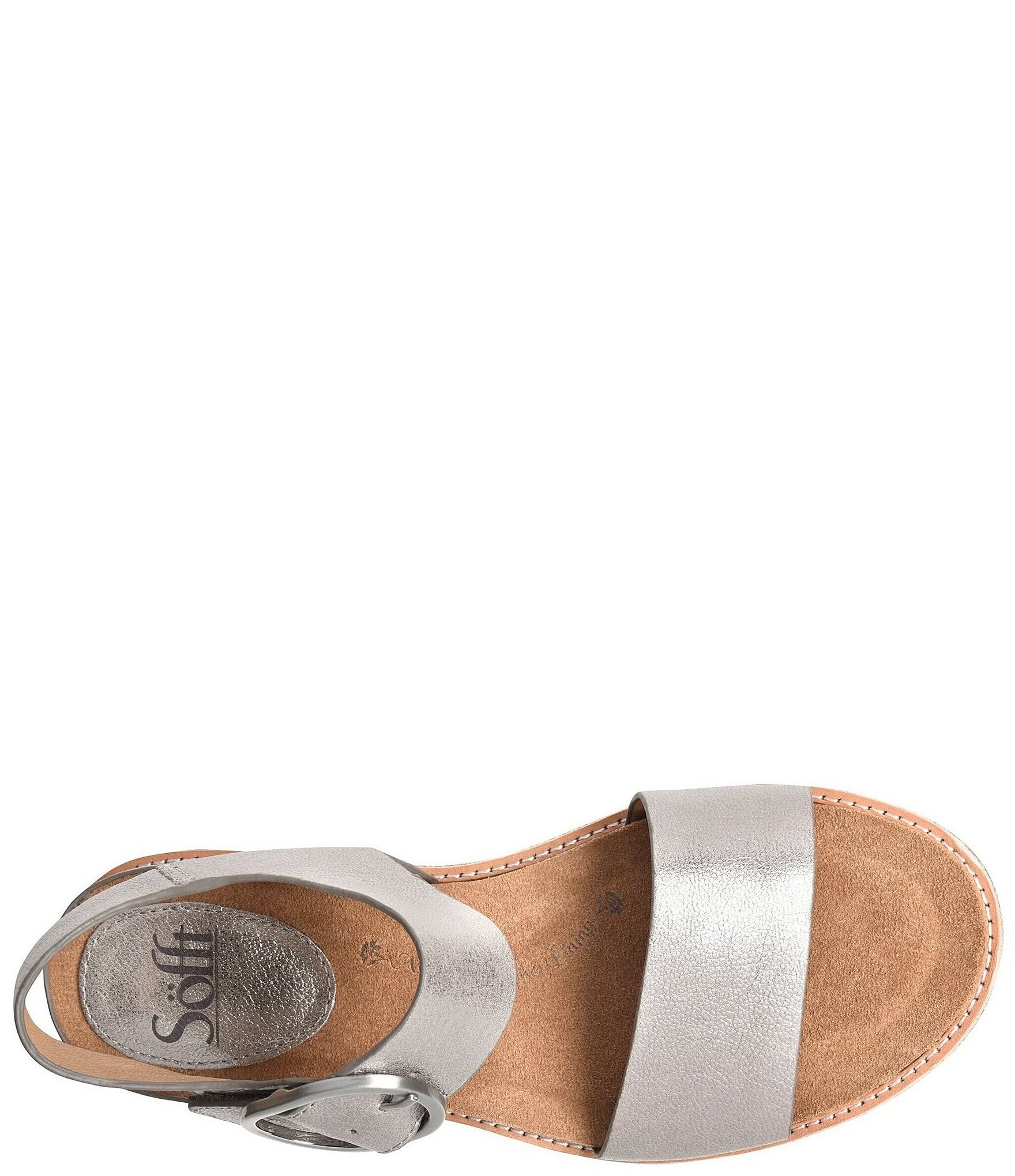Sofft Bali Leather Oversized Buckle Detail Sandals