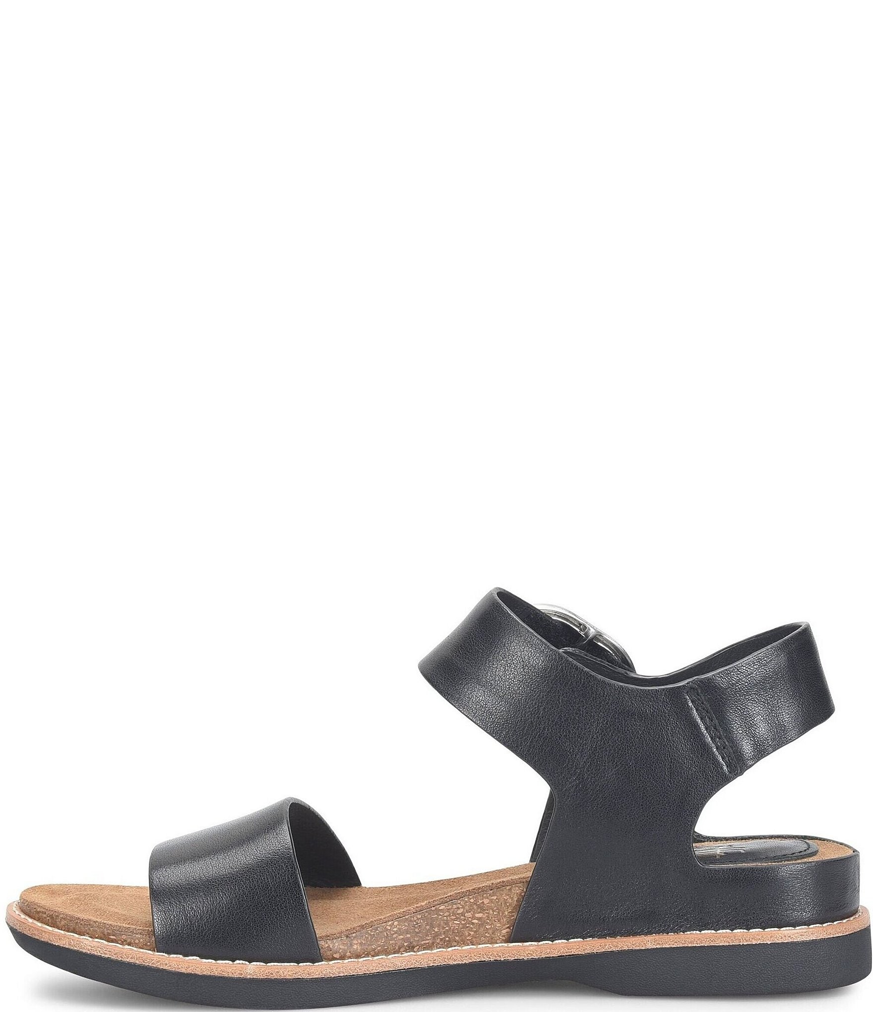 Sofft Bali Leather Oversized Buckle Detail Sandals