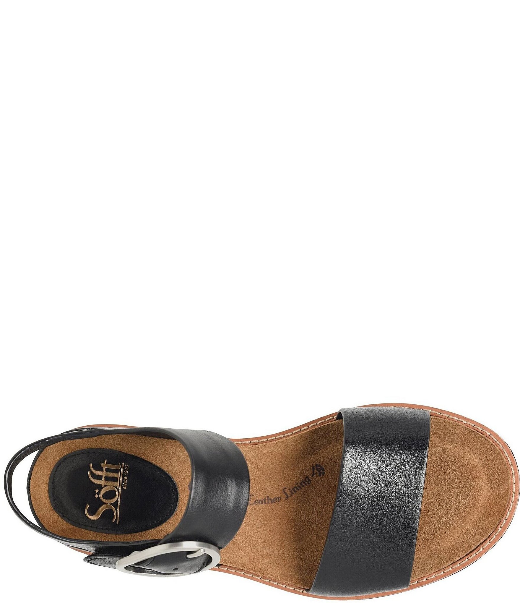 Sofft Bali Leather Oversized Buckle Detail Sandals