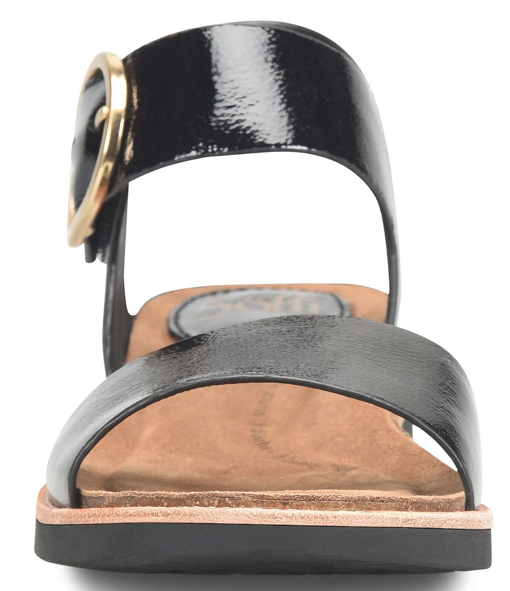 Sofft Bali Patent Leather Buckle Detail Sandals