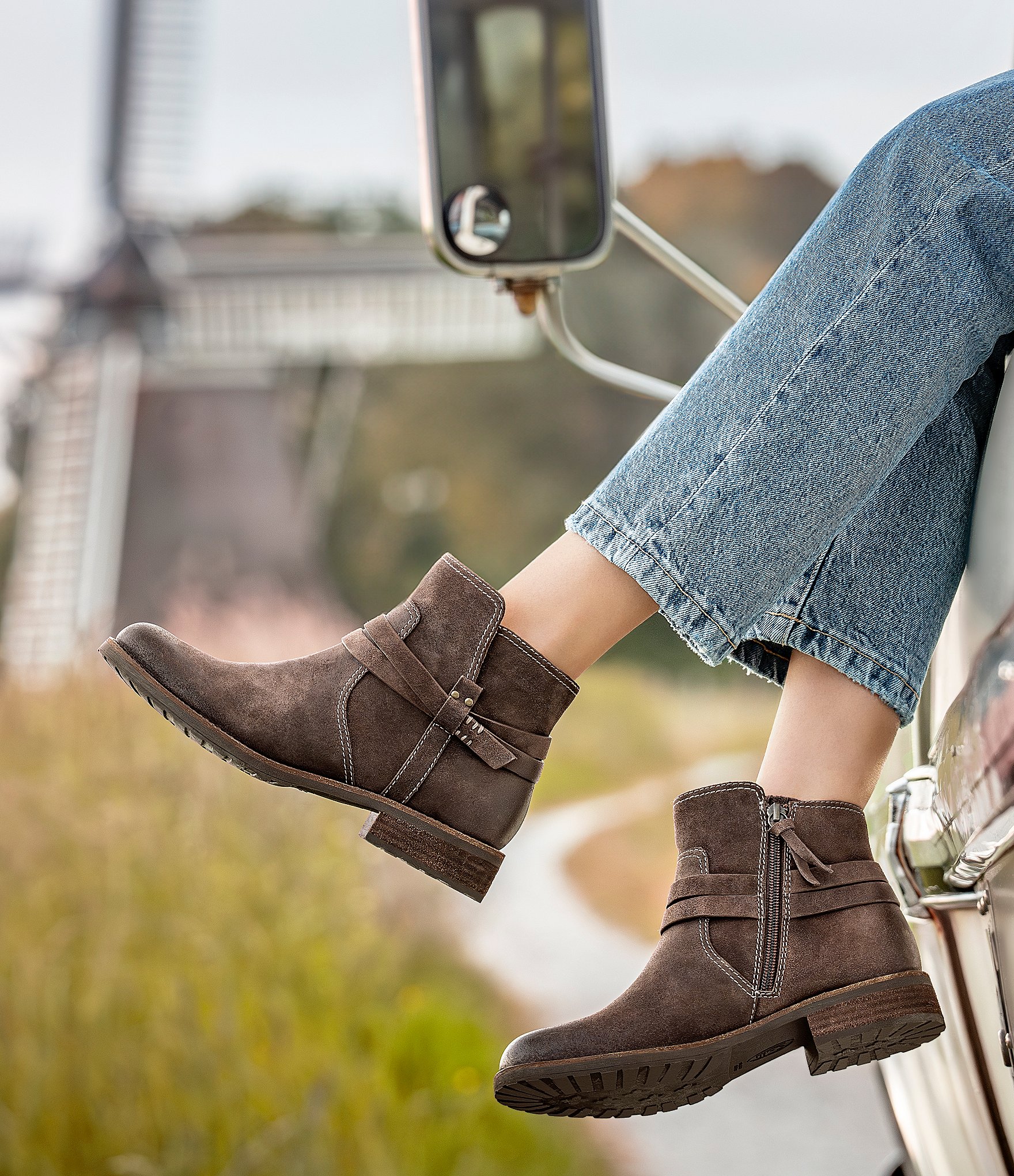 Sofft Bridgett Waterproof Suede Ankle Booties