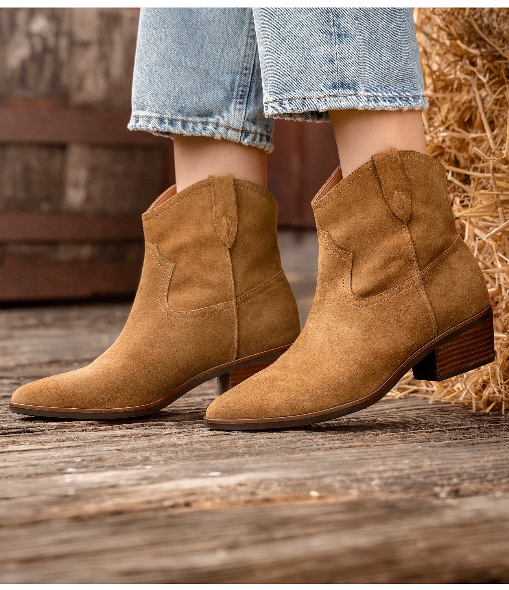 Sofft Cambridge Western Suede Pull Tab Booties