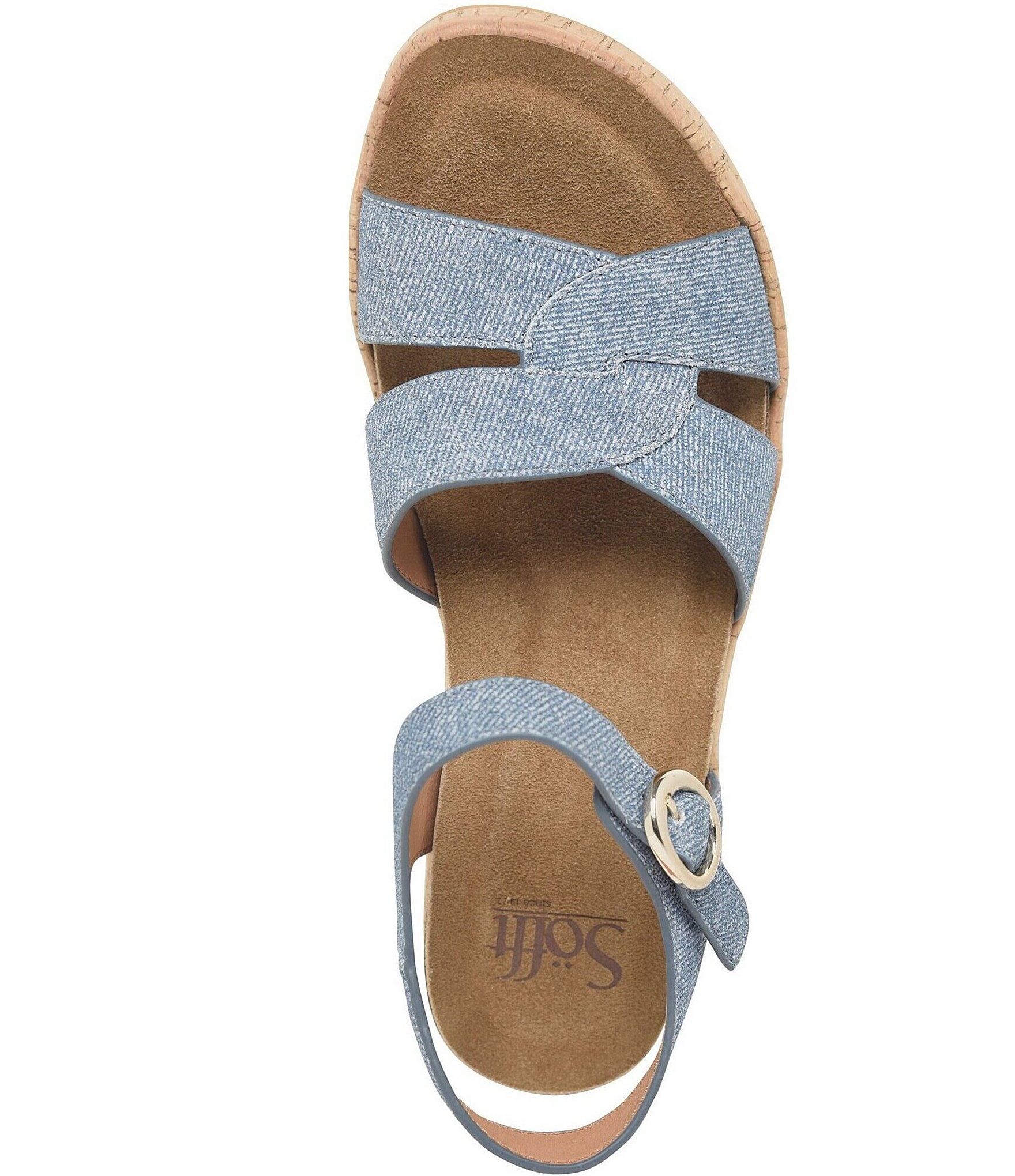 Sofft Capri Suede Cork Wedge Sandals