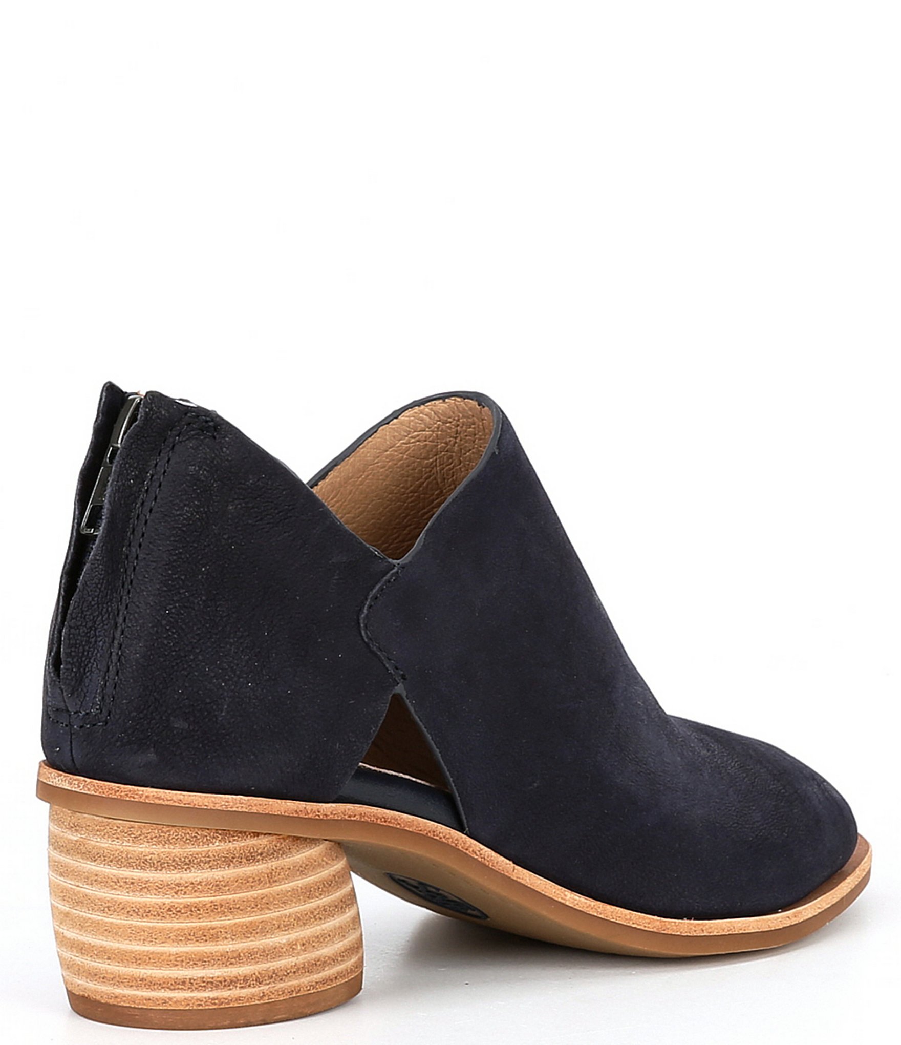 Sofft Carleigh Suede Rounded Stack Heel Peep Toe Shoes