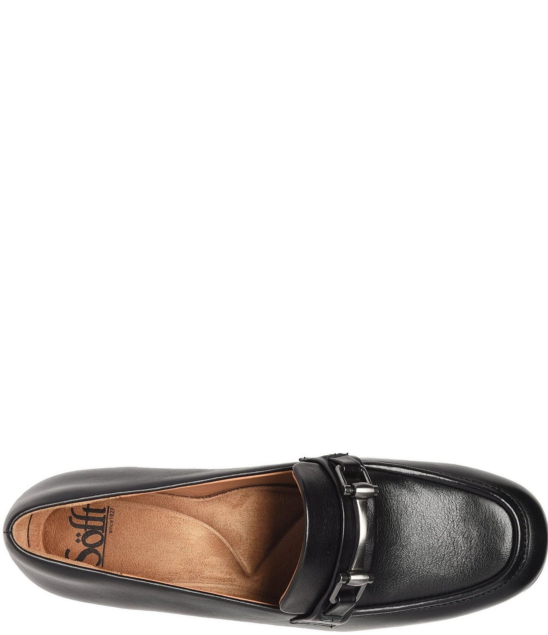 Sofft Casandra Leather Block Heel Bit Buckle Loafer Pumps