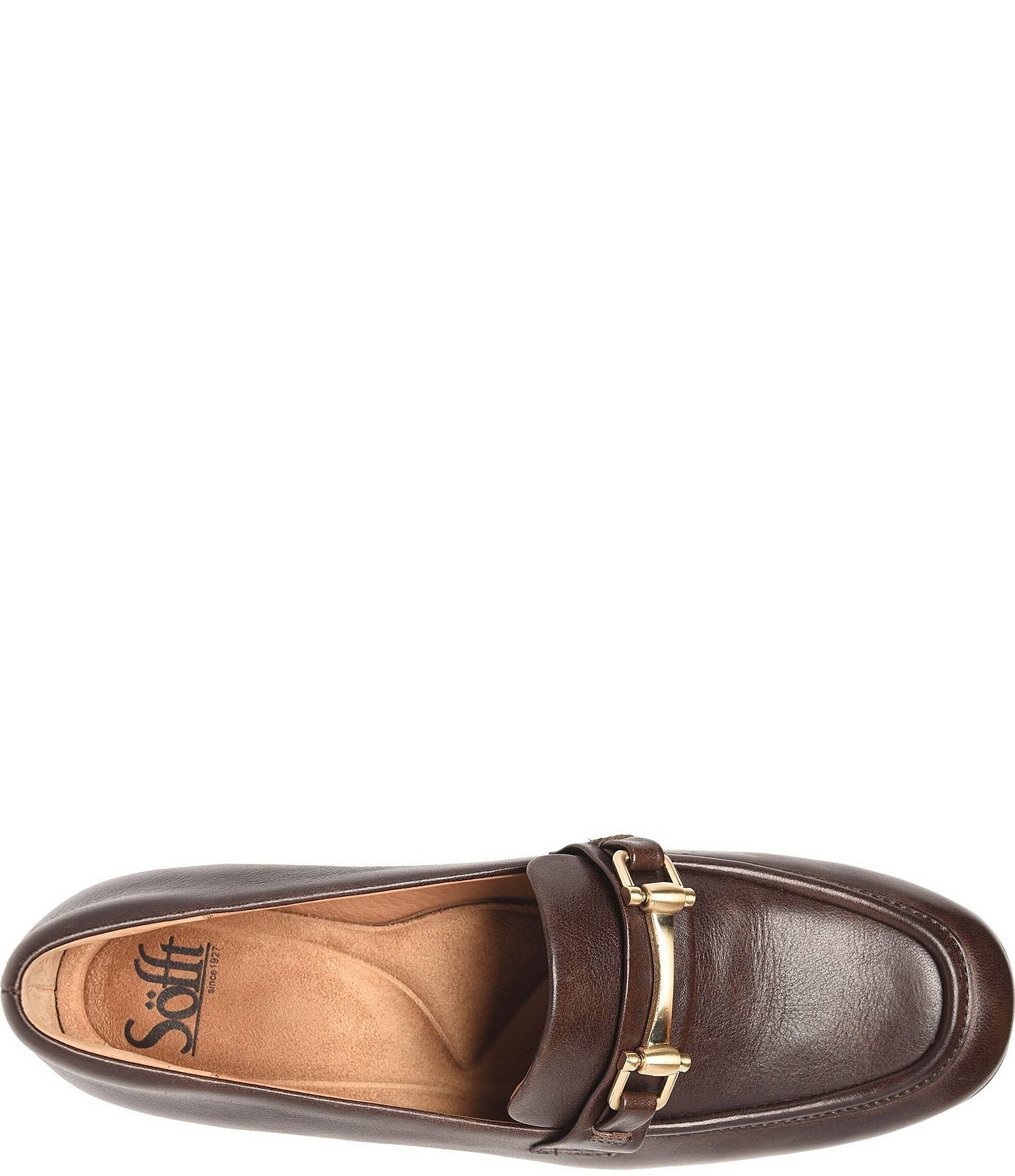 Sofft Casandra Leather Block Heel Bit Buckle Loafer Pumps