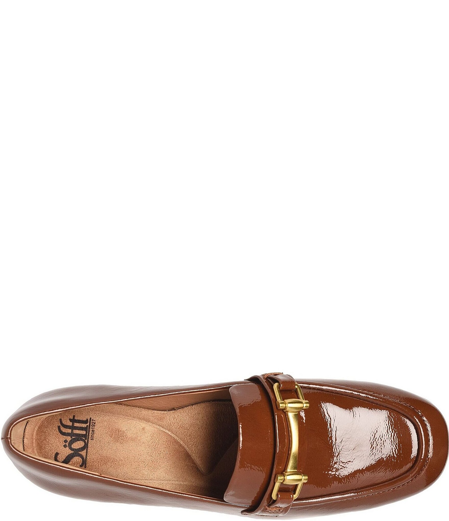 Sofft Casandra Patent Leather Block Heel Bit Buckle Loafer Pumps