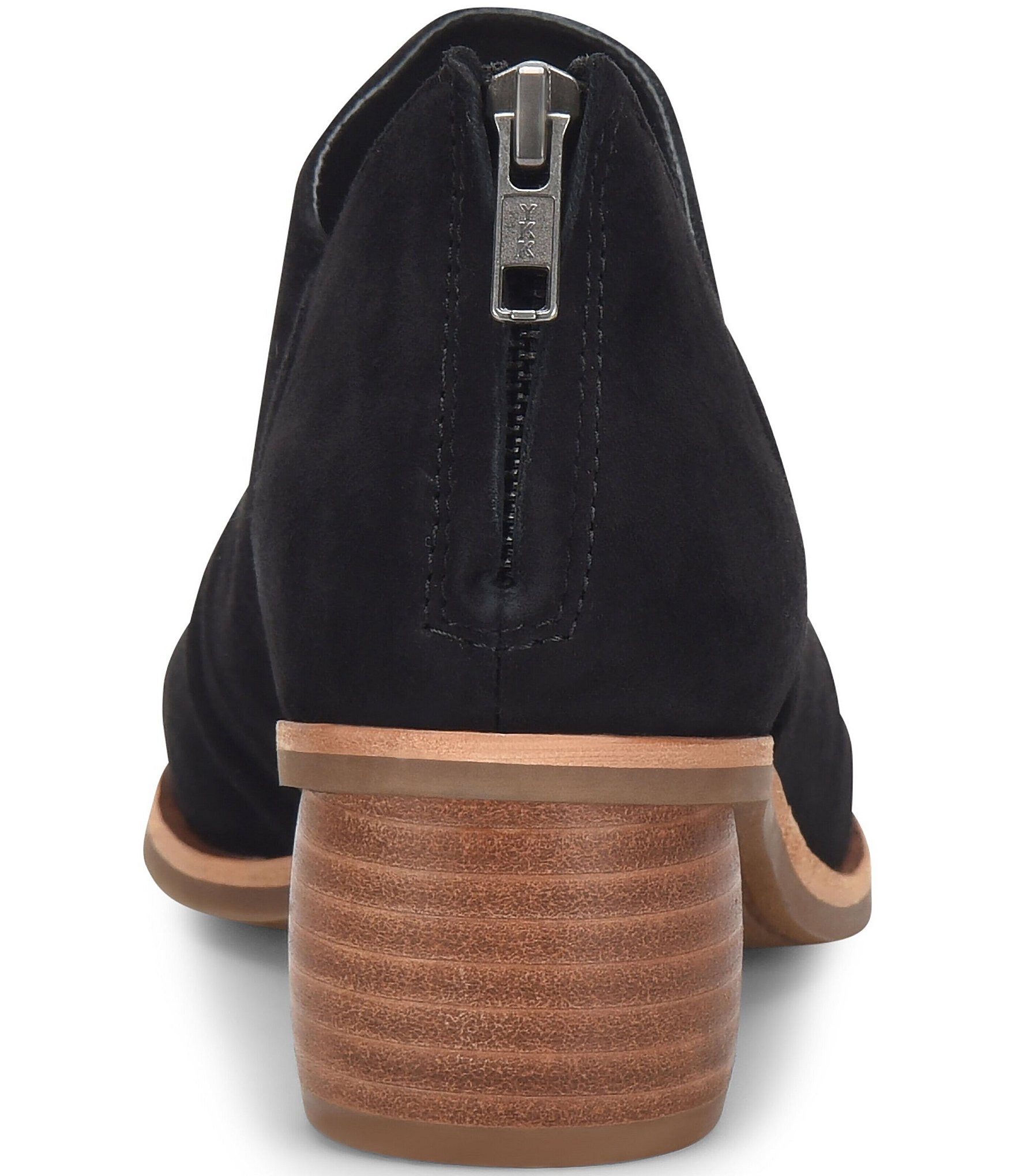 Sofft Catelyn Ruched Suede Rounded Stack Heel Peep Toe Shooties