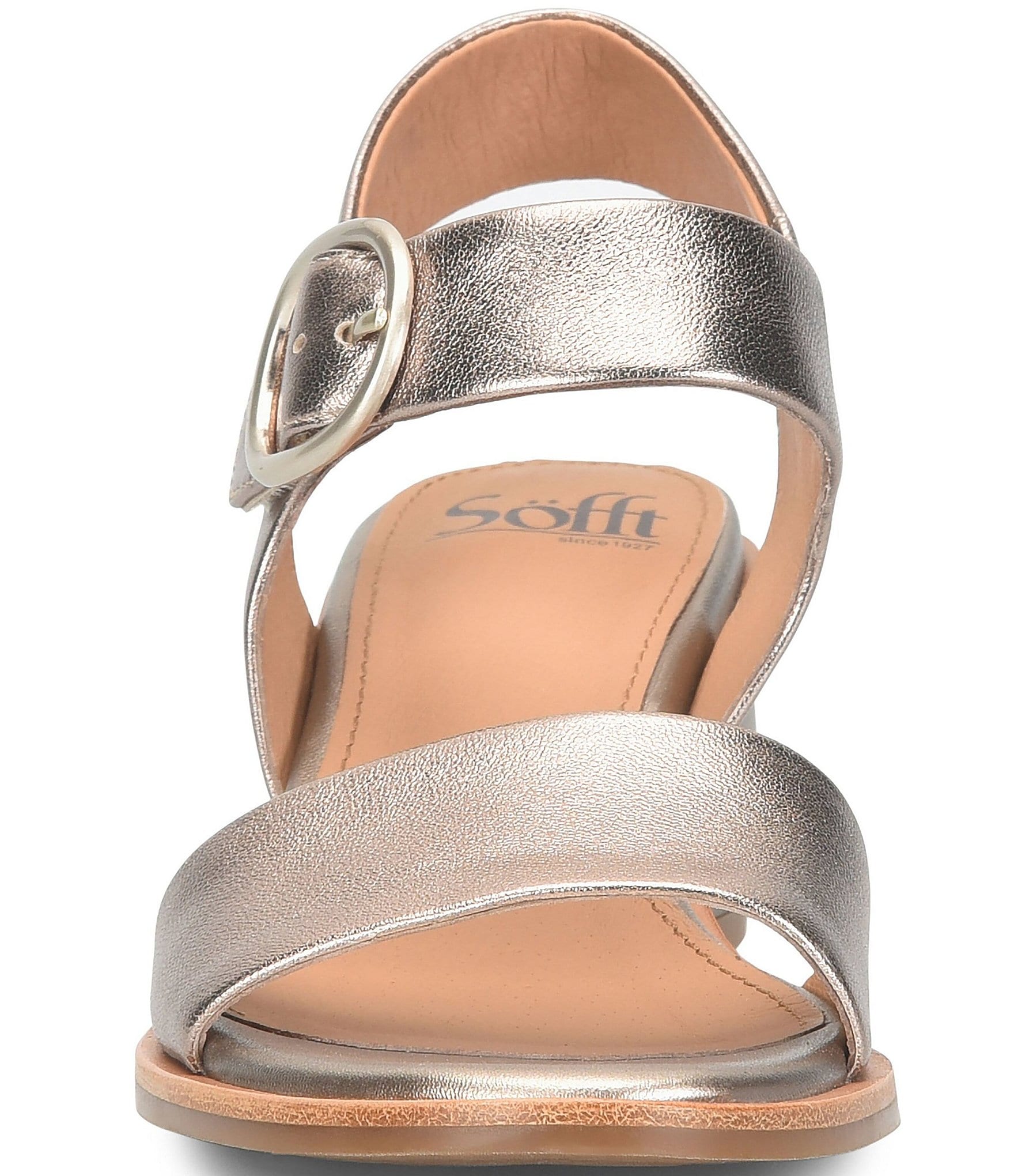 Sofft Chevonne Leather Rounded Heel Peep Toe Sandals