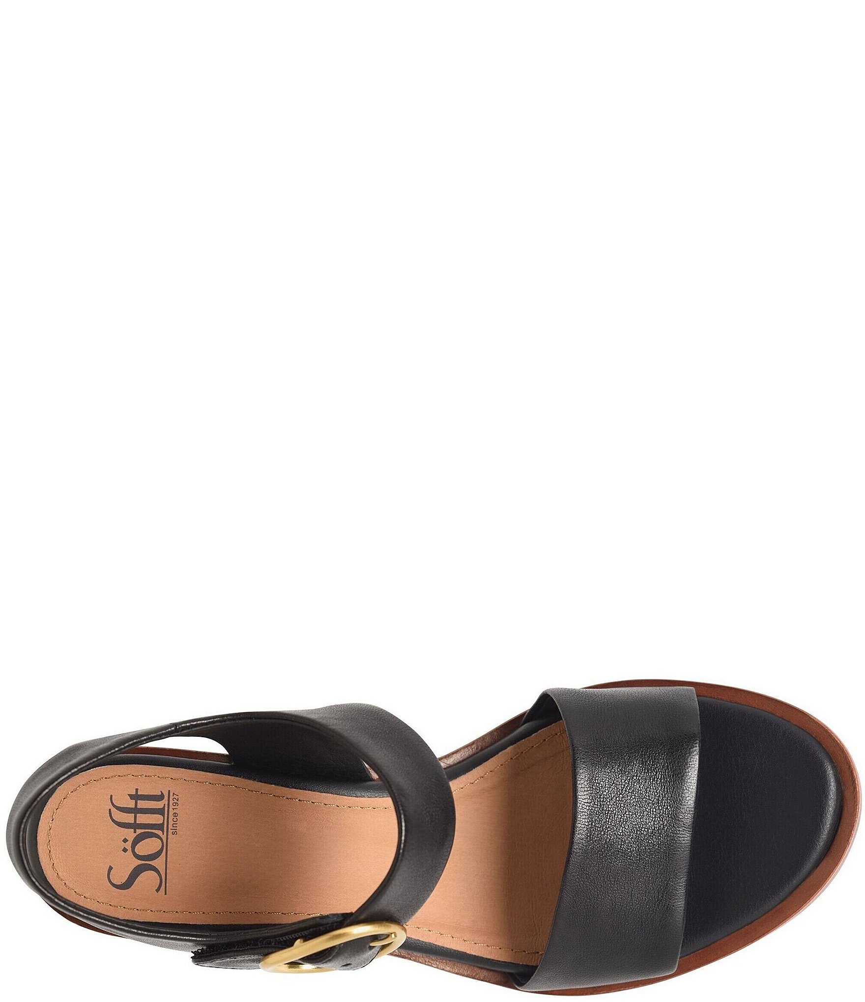 Sofft Chevonne Leather Rounded Heel Peep Toe Sandals