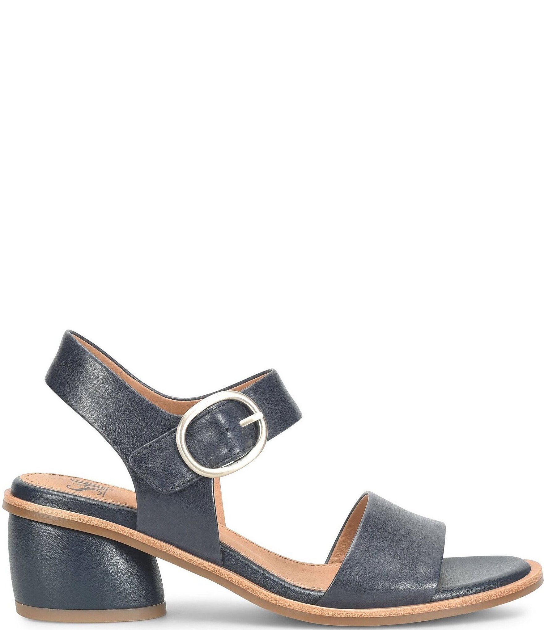 Sofft Chevonne Leather Rounded Heel Peep Toe Sandals