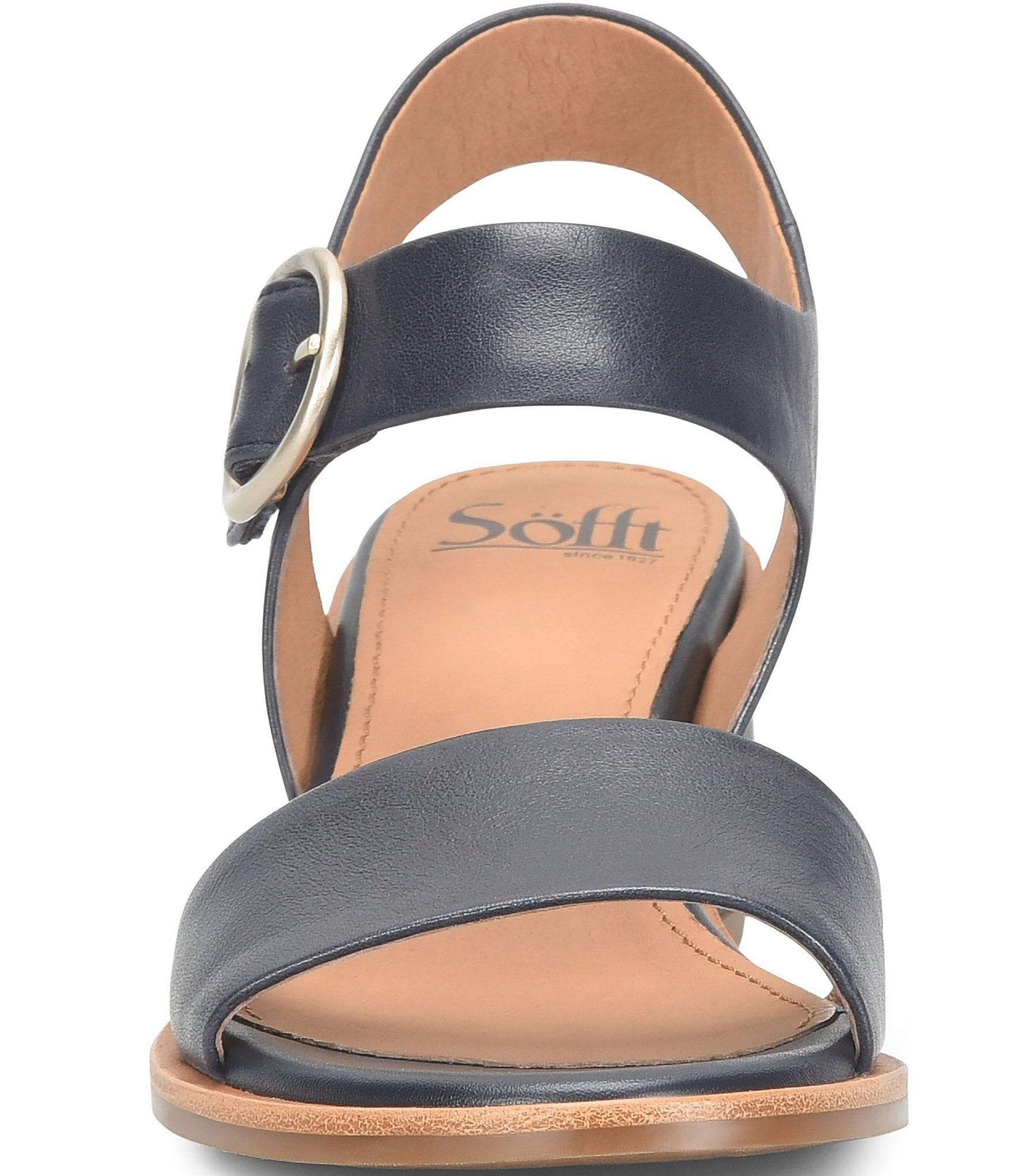 Sofft Chevonne Leather Rounded Heel Peep Toe Sandals