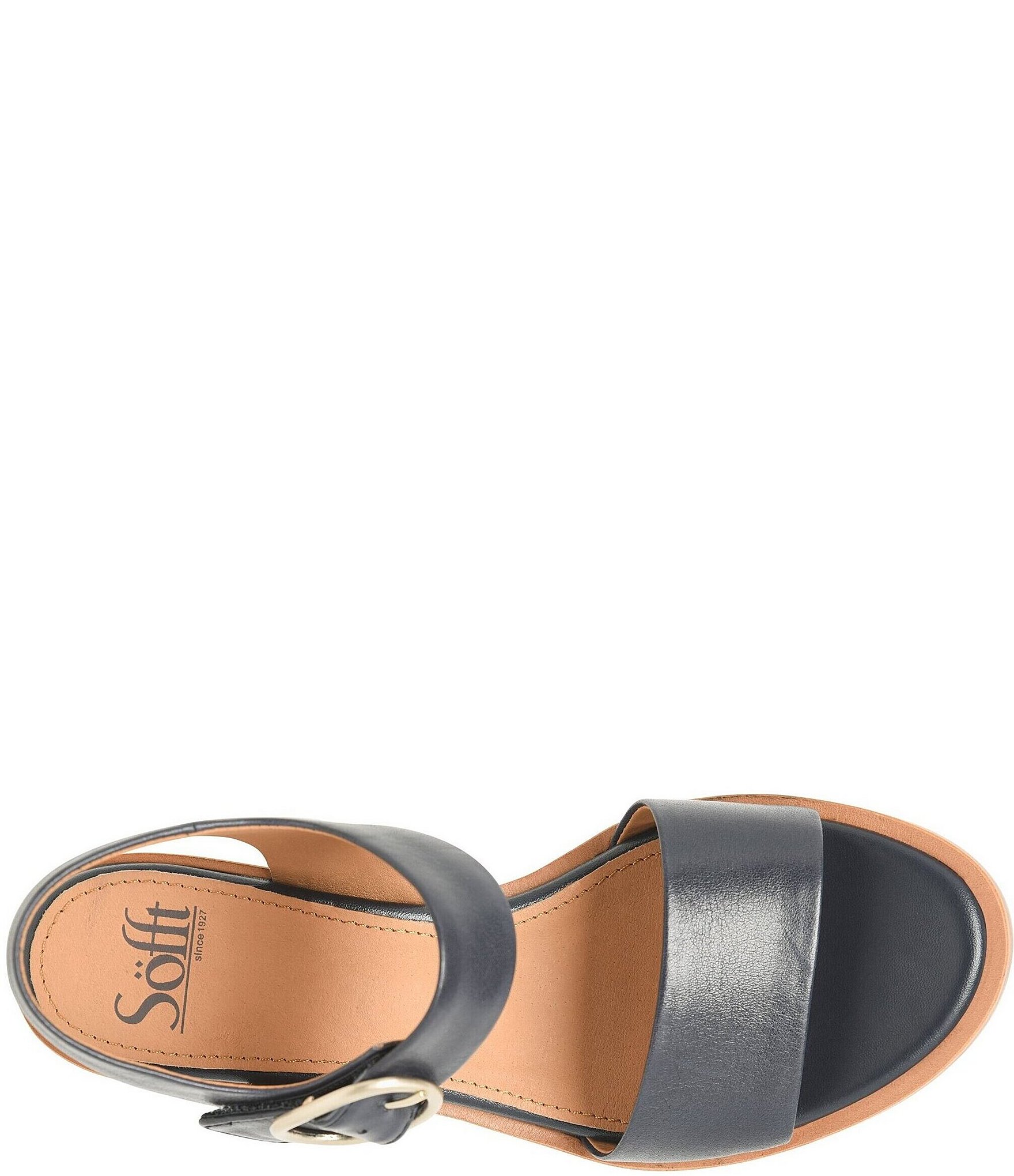 Sofft Chevonne Leather Rounded Heel Peep Toe Sandals