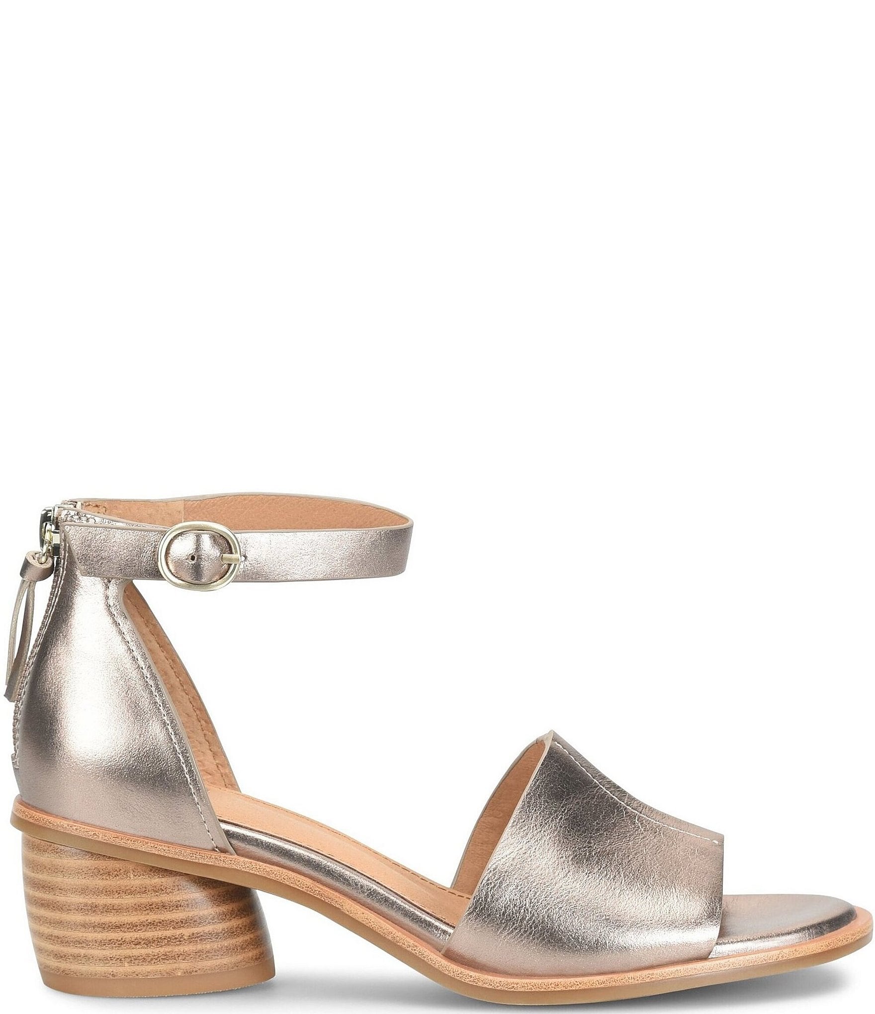Sofft Colby Leather Rounded Heel Ankle Strap Sandals