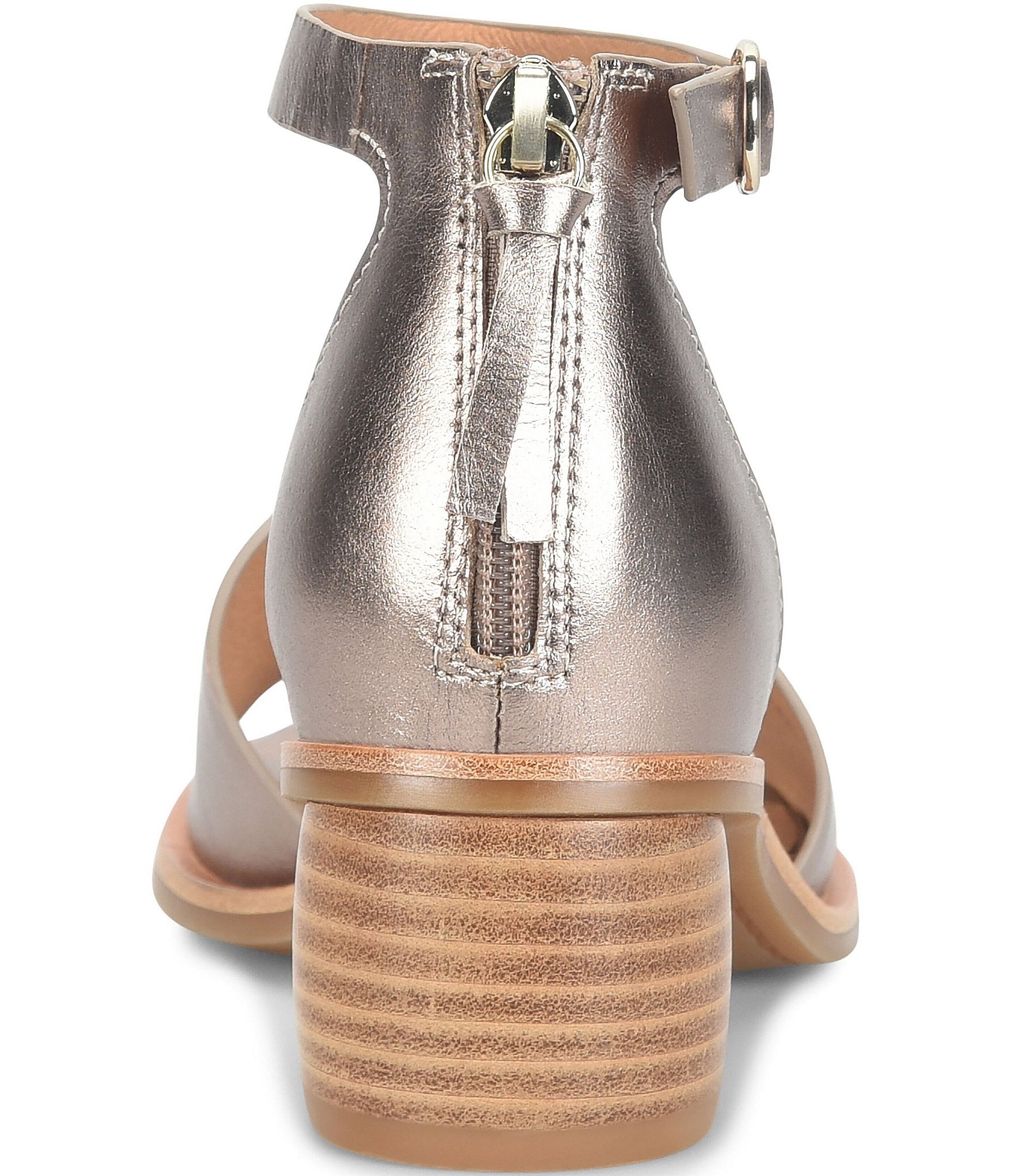 Sofft Colby Leather Rounded Heel Ankle Strap Sandals