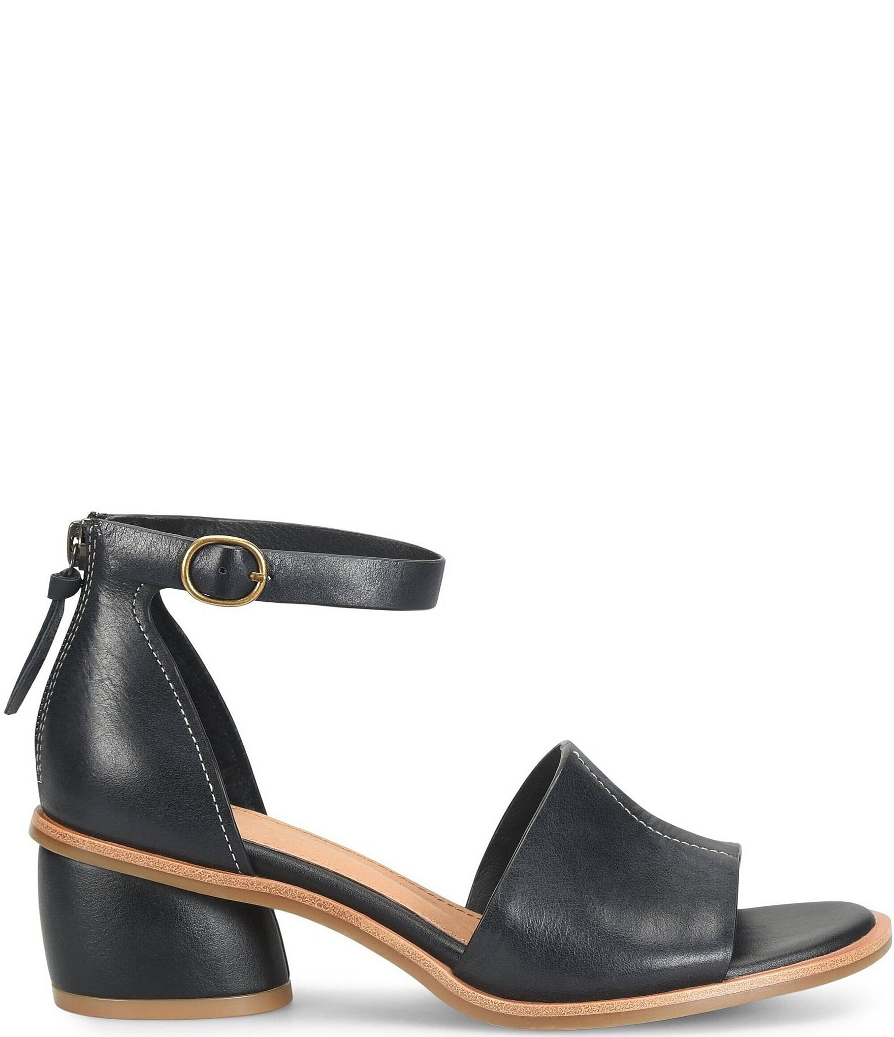 Sofft Colby Leather Rounded Heel Ankle Strap Sandals