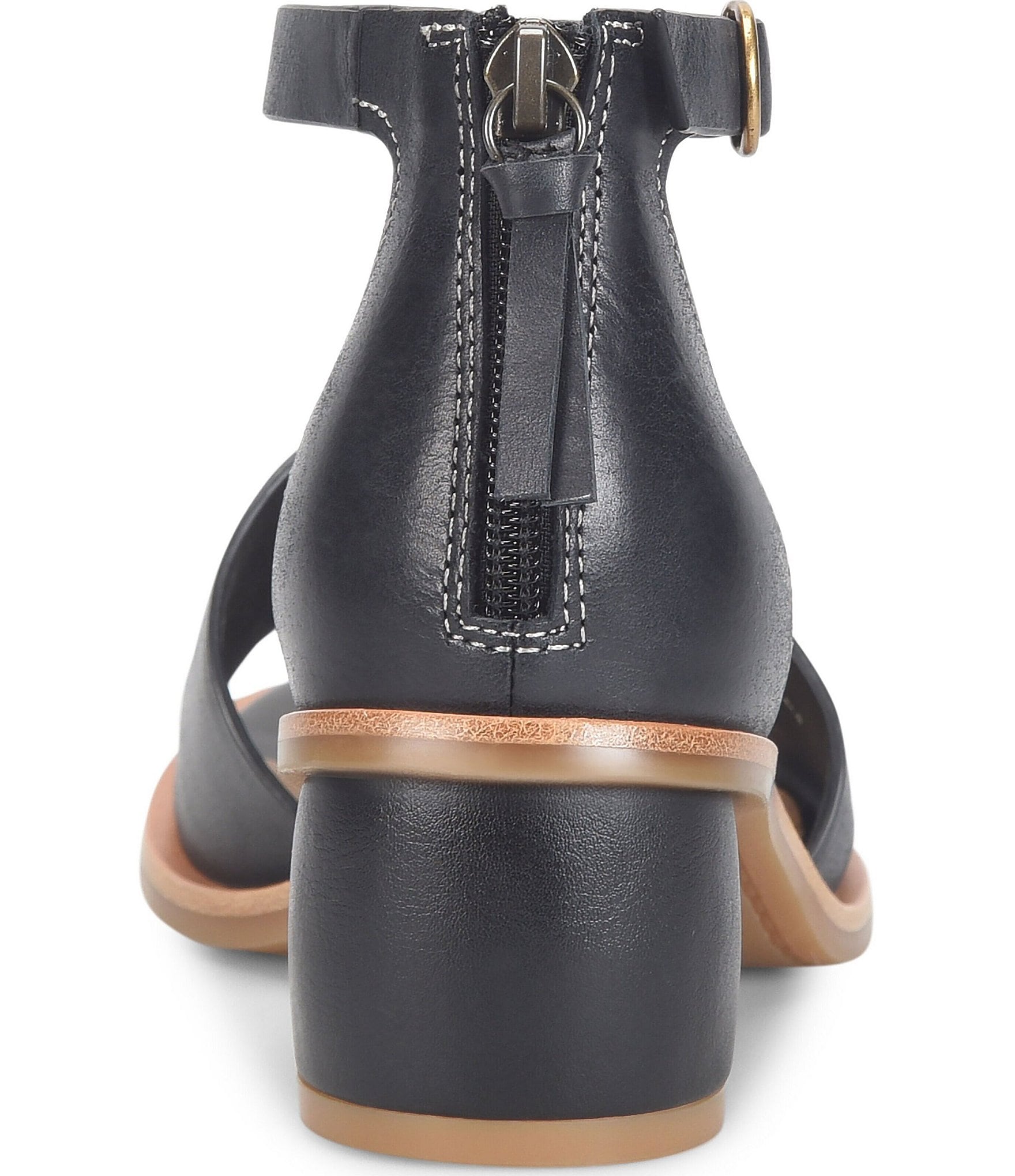 Sofft Colby Leather Rounded Heel Ankle Strap Sandals