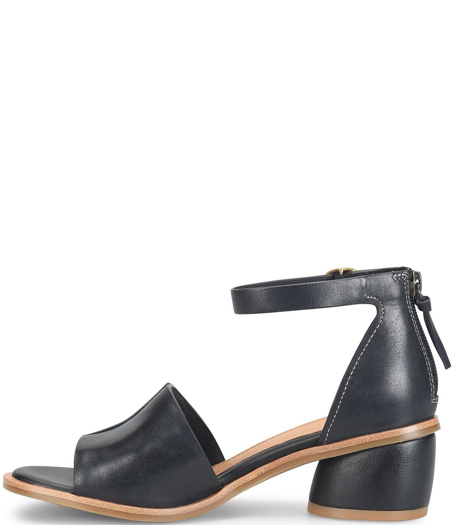 Sofft Colby Leather Rounded Heel Ankle Strap Sandals