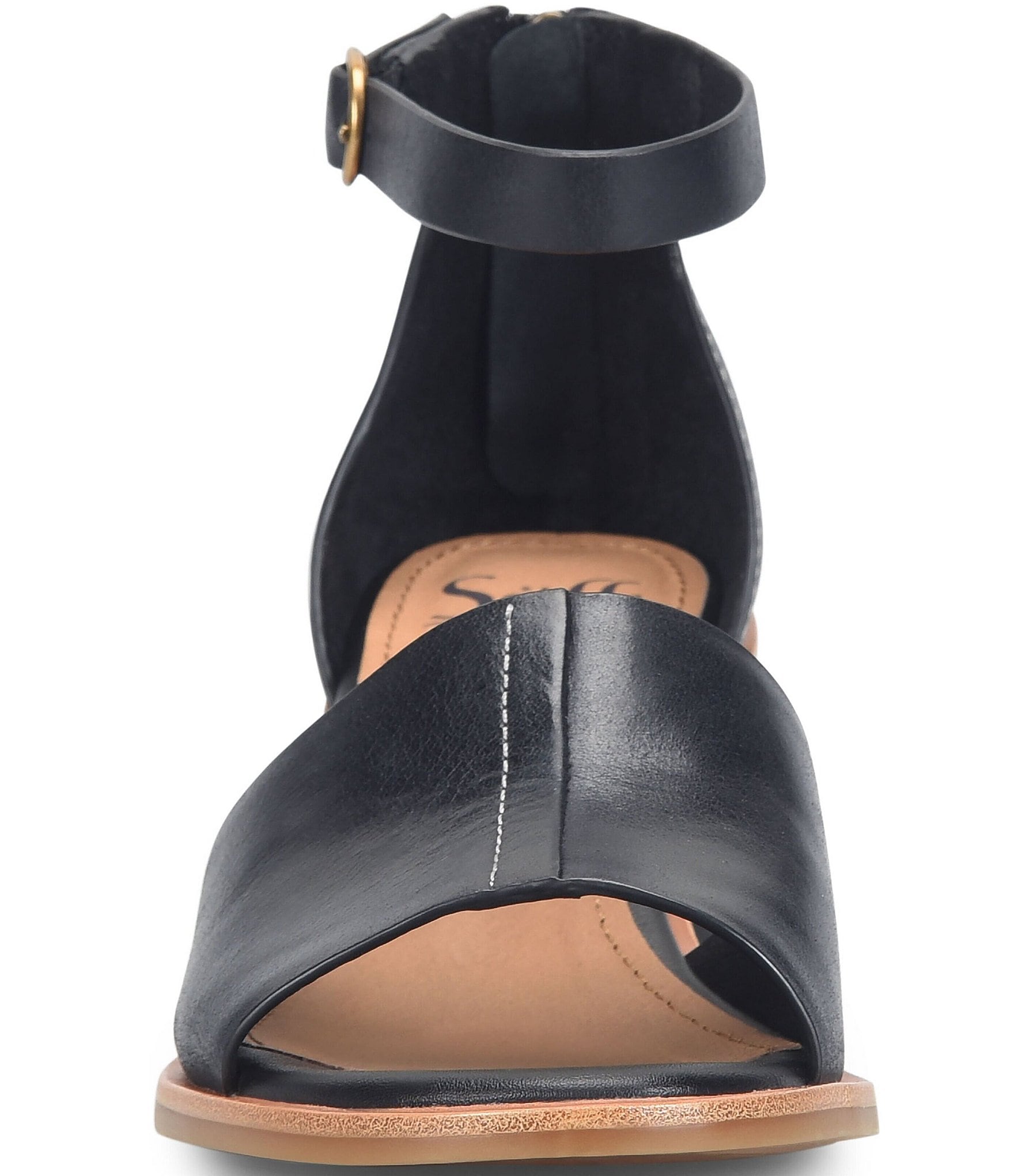 Sofft Colby Leather Rounded Heel Ankle Strap Sandals
