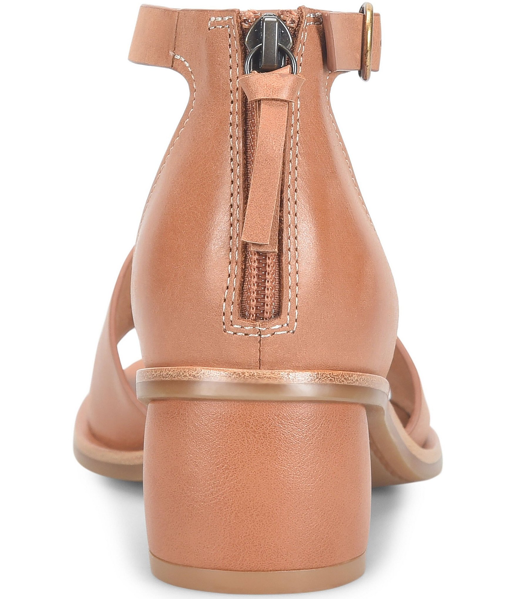 Sofft Colby Leather Rounded Heel Ankle Strap Sandals