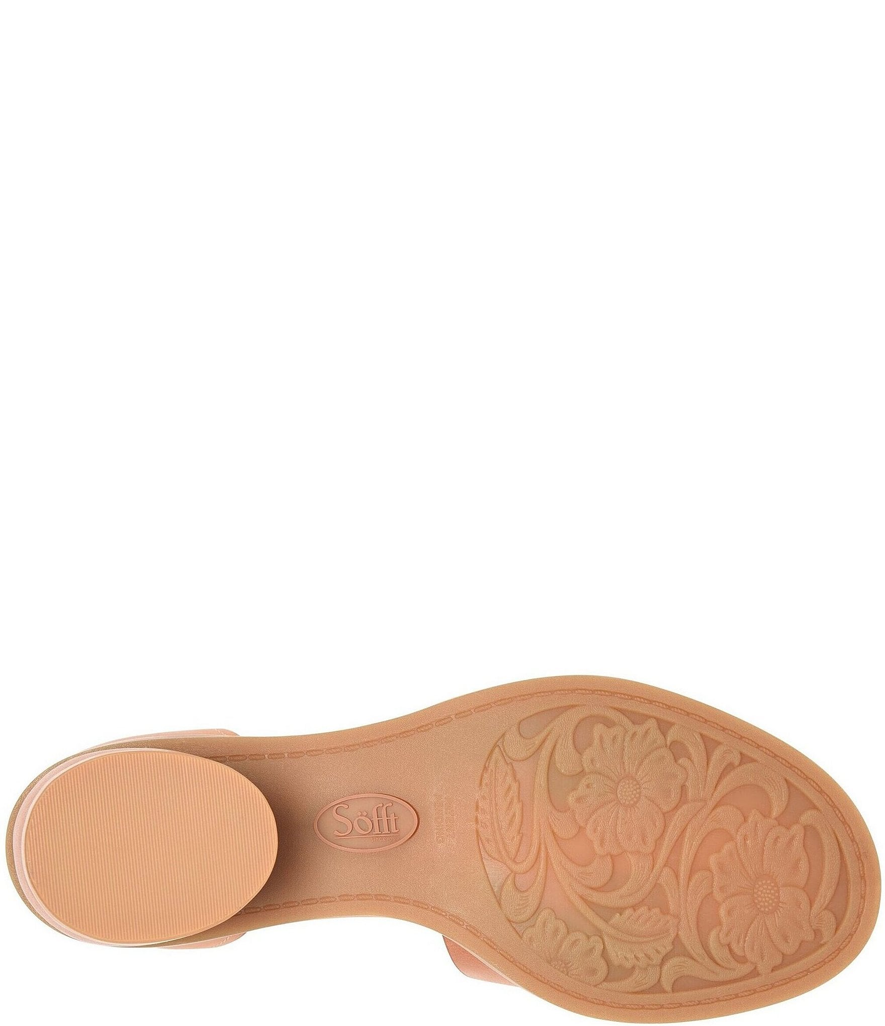 Sofft Colby Leather Rounded Heel Ankle Strap Sandals